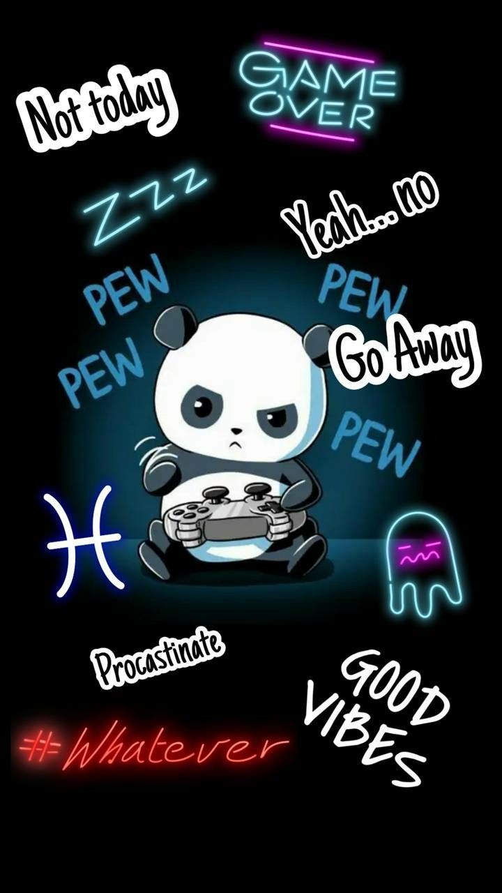Gaming Panda. Panda wallpaper, Positive quotes wallpaper, Cute cartoon animals