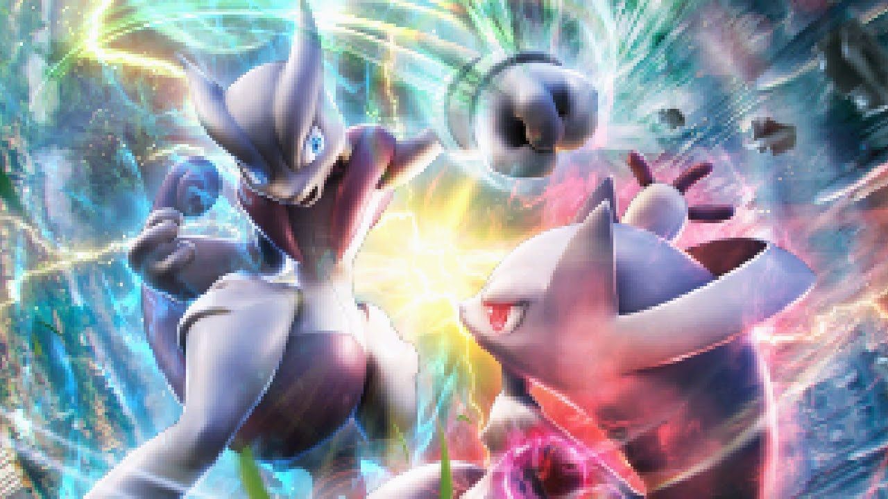 Download Two Legendary Pokemon Battle: Mewtwo X vs Mewtwo Y Wallpaper