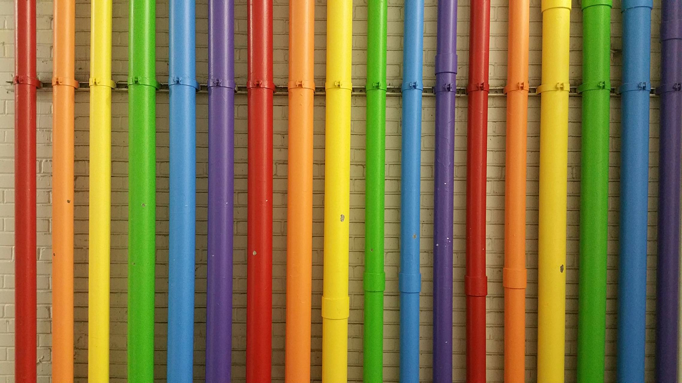 Rainbow pipes wallpaper