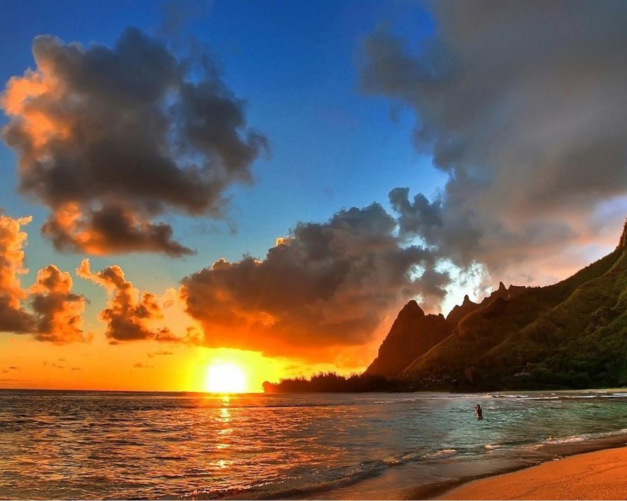 Hawaii Beach Sunset HD Wallpaper