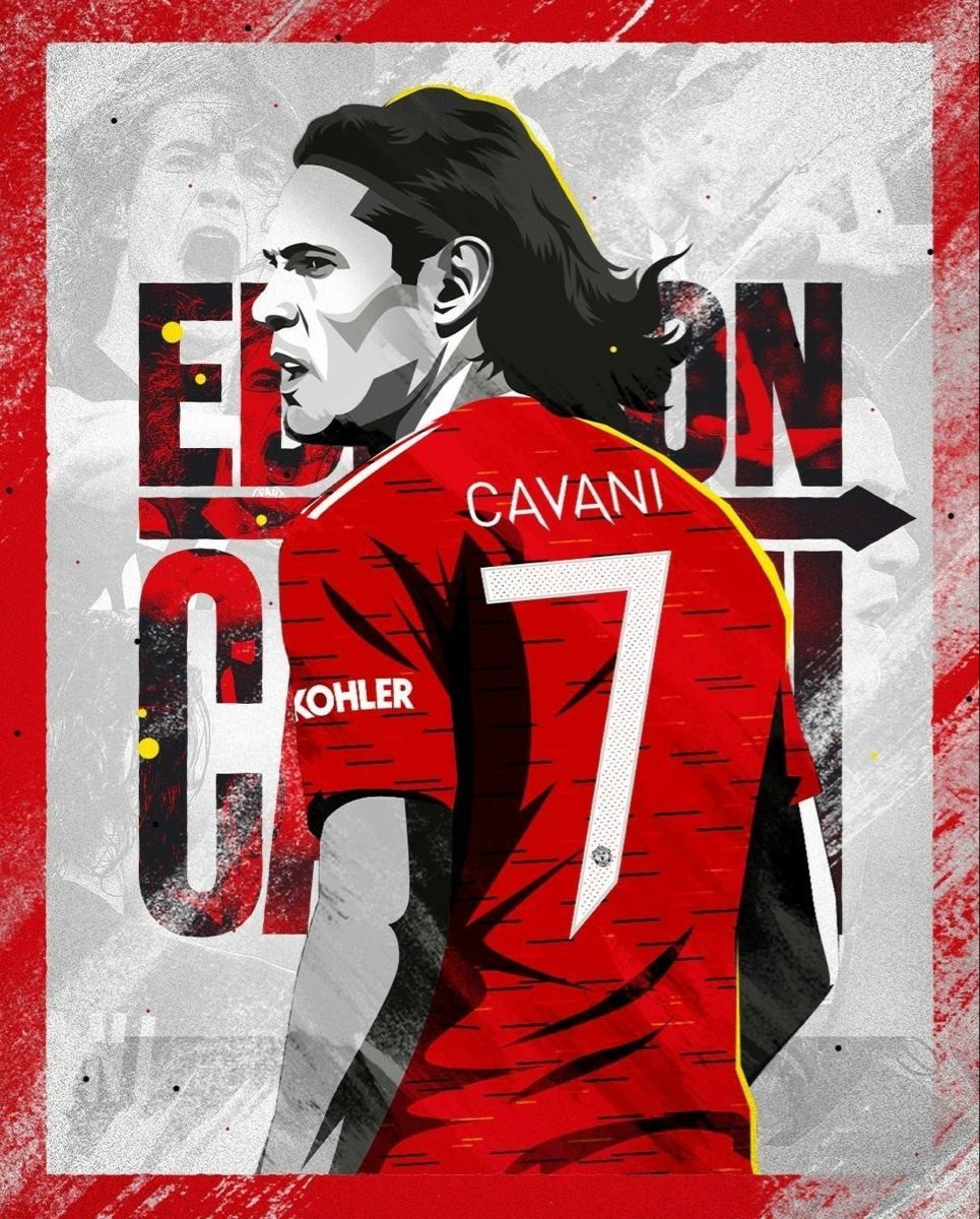 Manchester United, yeni transfer Edinson Cavani'nin kulübün efsaneleri Cantona, Beckham ve Cristiano Ronaldo'nun da giydiği. Gambar sepak bola, Sepak bola, Gambar