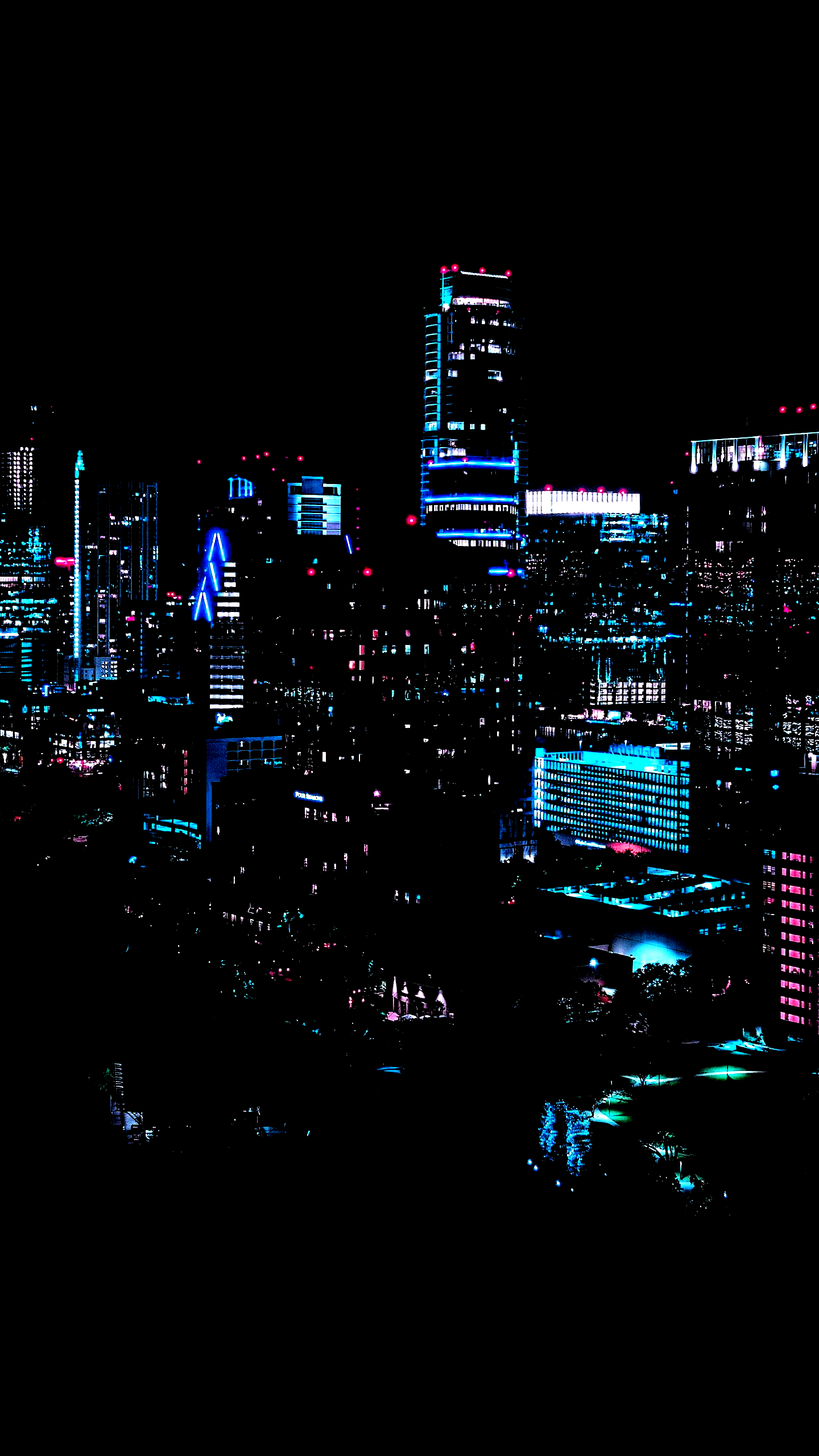 city #night #dark #building #lights #blue city lights #vertical portrait display #black K #w. City lights wallpaper, Cityscape wallpaper, Dark wallpaper iphone