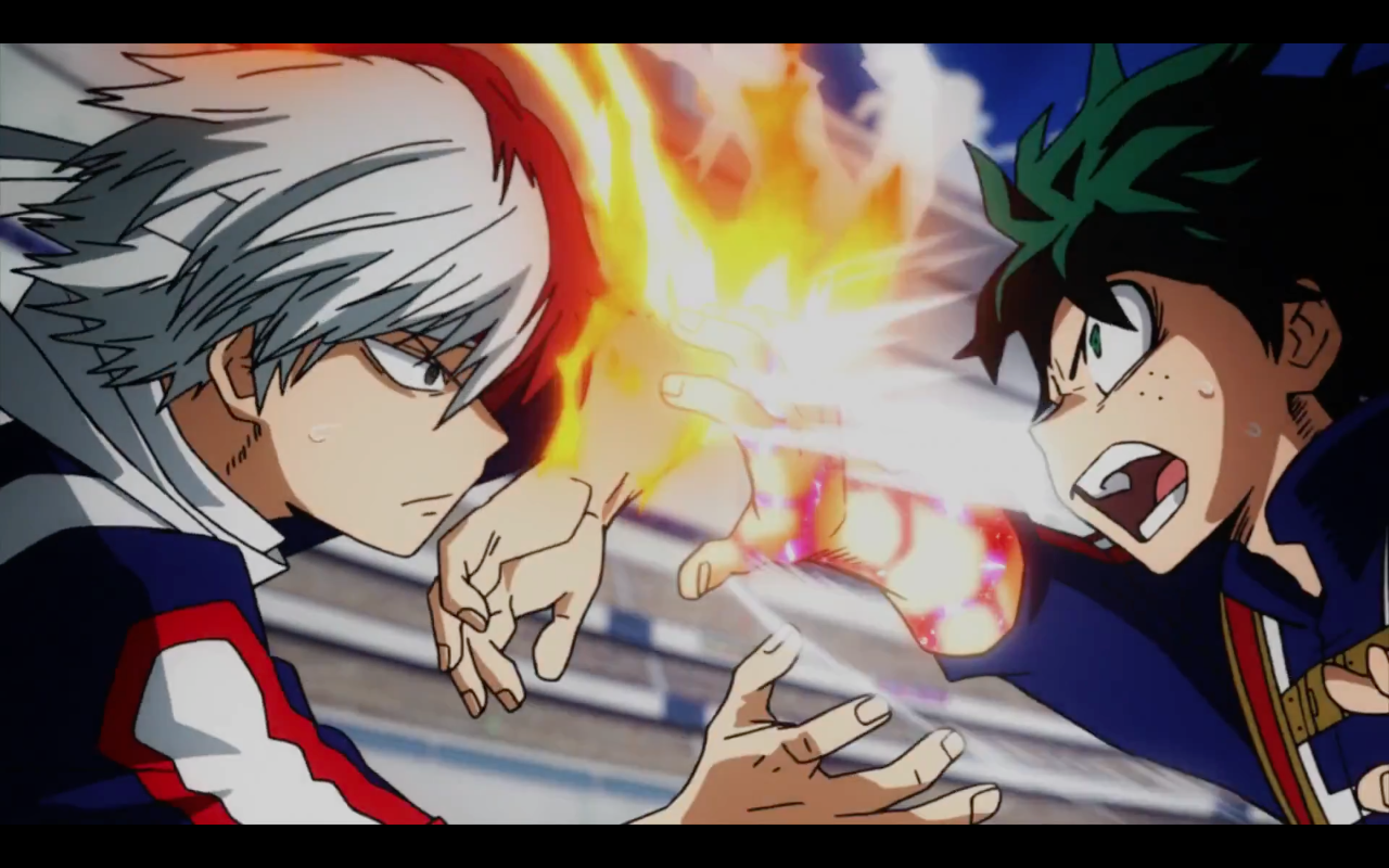 Shotō Todoroki VS Izuku Midoriya / Deku.. Boku no Hero Academia.. BNHA.. 2x05. Anime, Anime heaven, Hero wallpaper