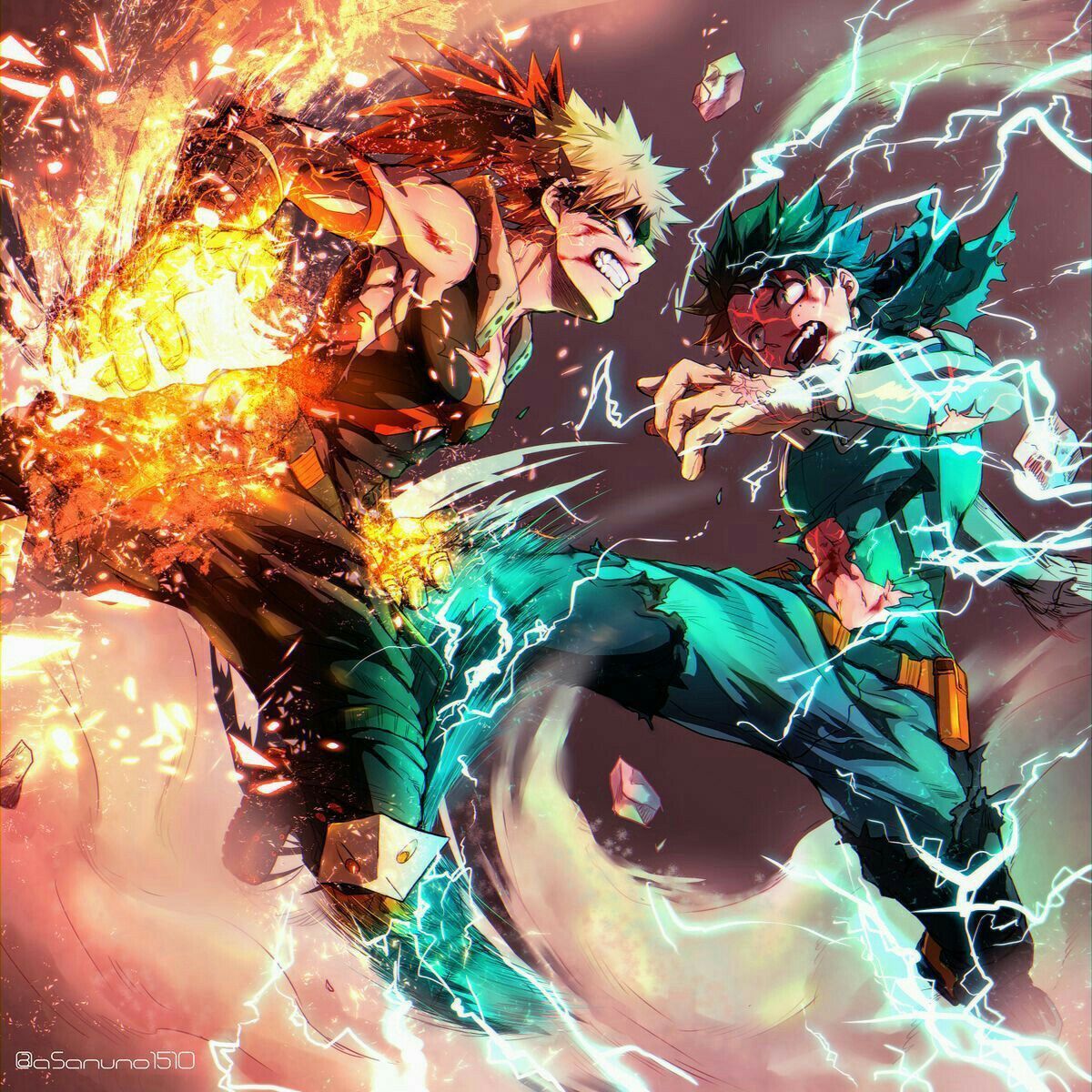 Mha Deku Vs Todoroki - canvas-point