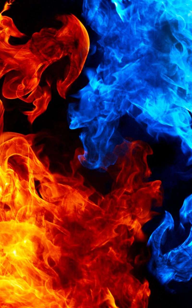 Blue And Red Fire Wallpaper HD