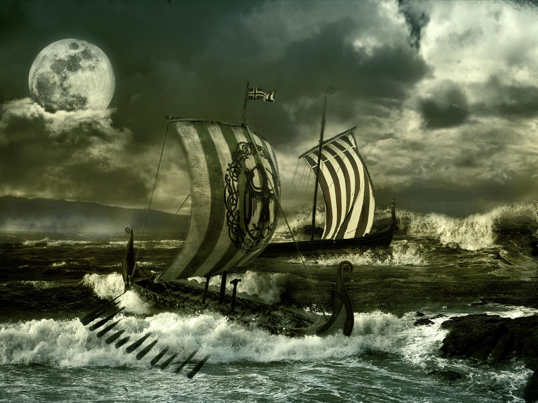 Viking Ship Wallpaper Ships On Sea Wallpaper & Background Download