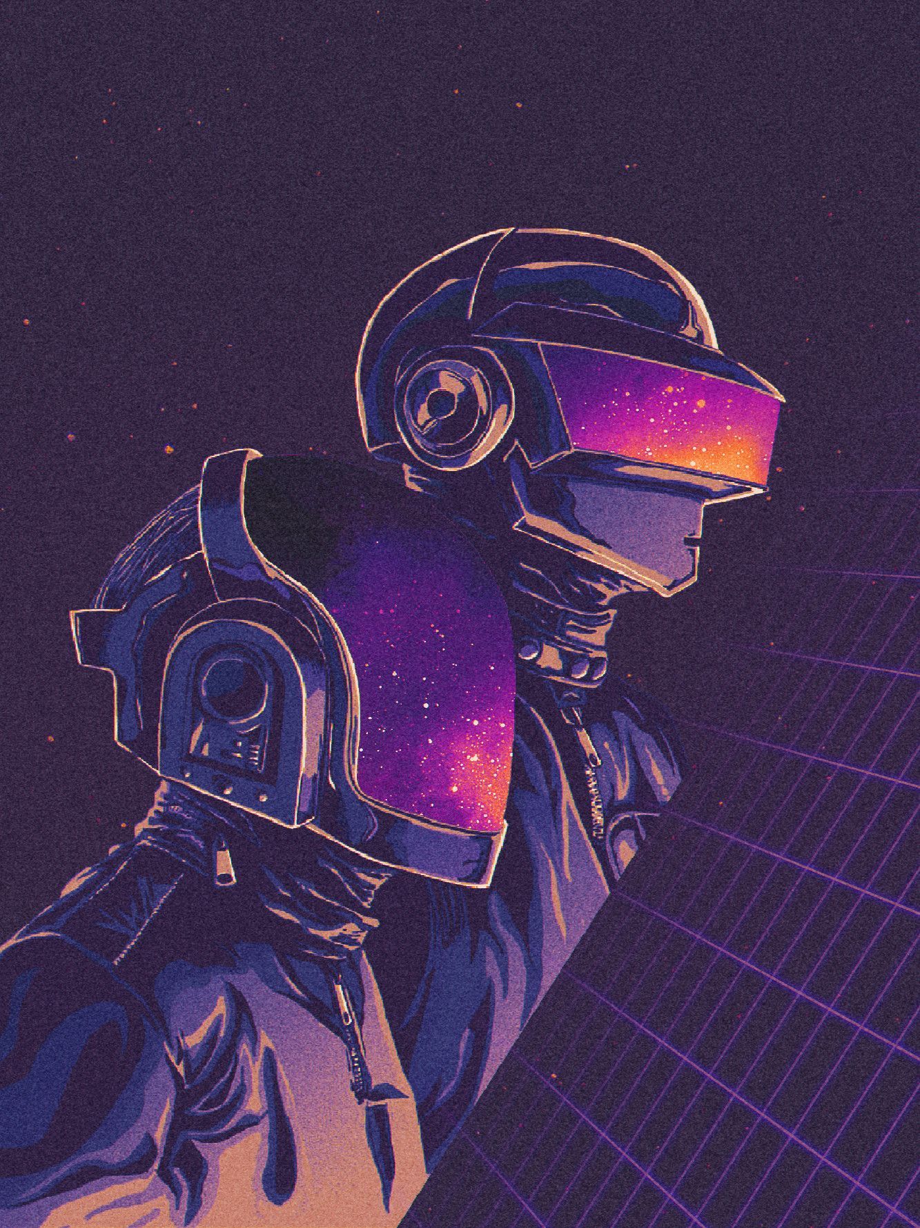 Daft Punk about Space Odyssey, Pixel Lime. Daft punk poster, Retro art, Retro painting