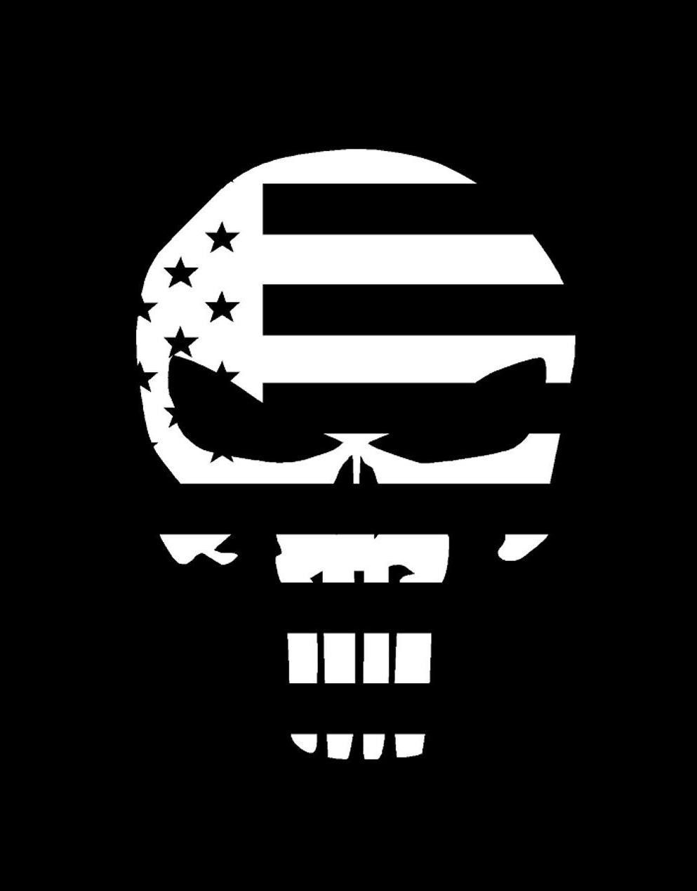 162 American Flag Punisher Skull