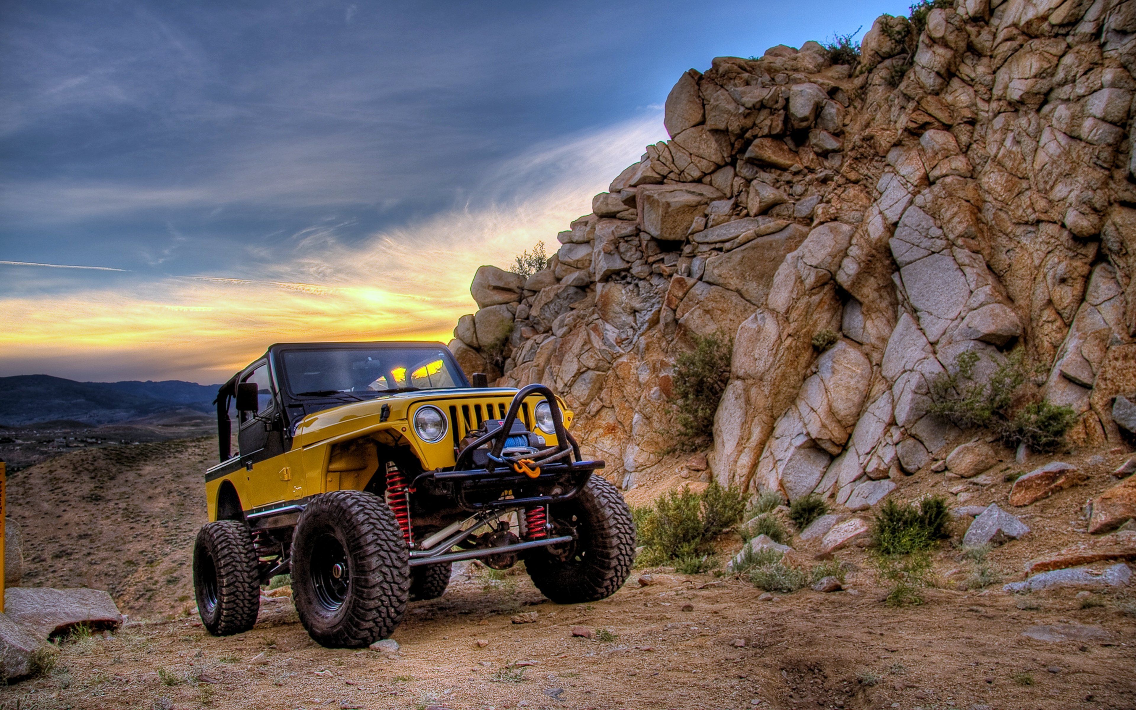 Jeep cars rocks desert motors hills Force strength fun wallpaperx2400