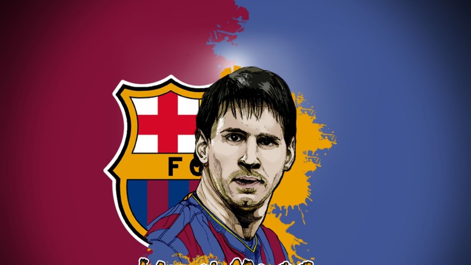 Lionel Messi Barcelona 2014 Art Wallpaper