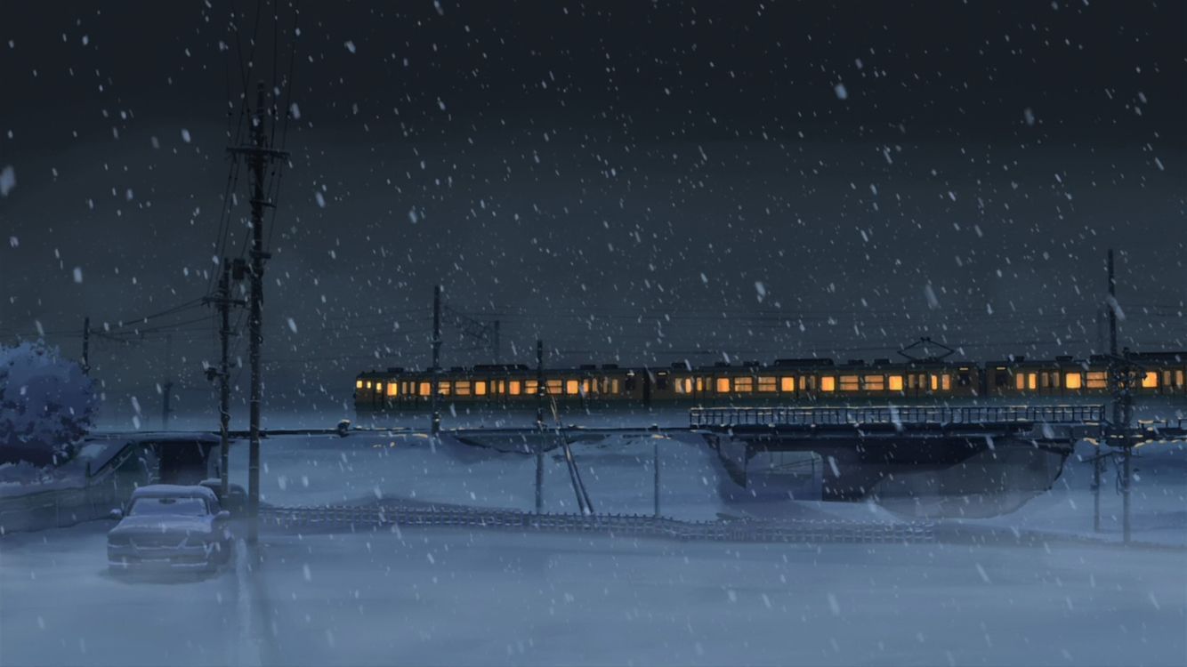 Anime scenery Train Snow. Digital wallpaper, Anime scenery, Scenery wallpaper