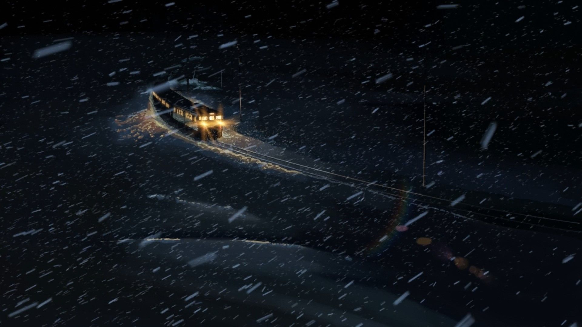anime 5 centimeters per second winter snow train lights night wallpaper JPG 260 kB. Anime. Tokkoro.com Amazing HD Wallpaper