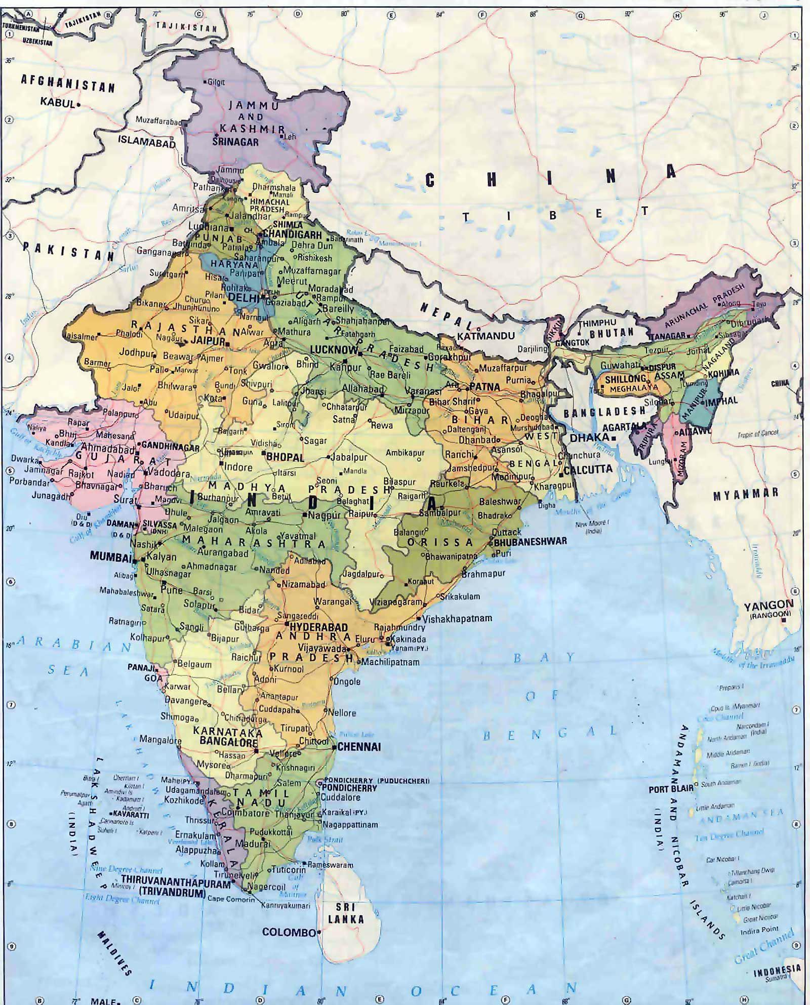 India Political Map Wallpapers Wallpaper Cave