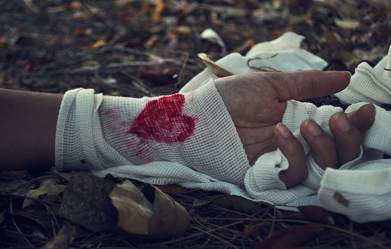 Photos Heart Blood Hands Closeup