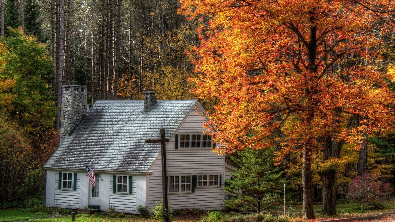 Free download Small white house in the autumn wallpaper 40646 [1366x768] for your Desktop, Mobile & Tablet. Explore Tiny House Wallpaper. Beautiful Wallpaper for Home, Best Wallpaper for House