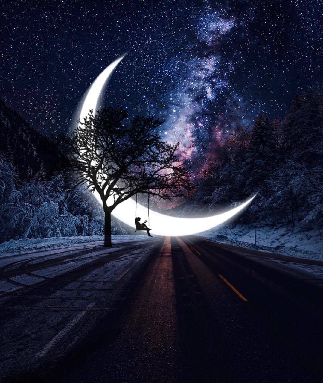My inner world does revolve around another star. Moonlight photography, Night sky wallpaper, Beautiful nature wallpaper