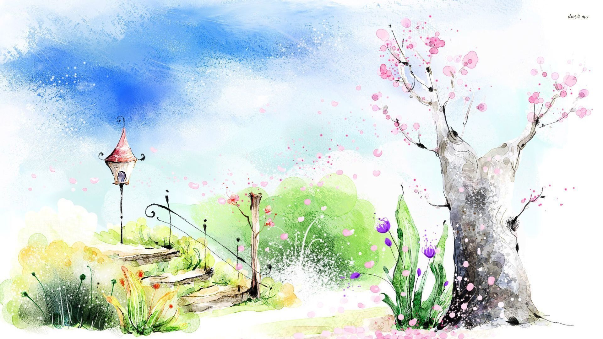 Anime Watercolor Wallpaper Free Anime Watercolor Background