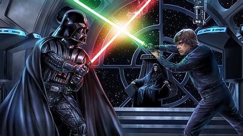 Darth Vader vs Luke Silhouette
