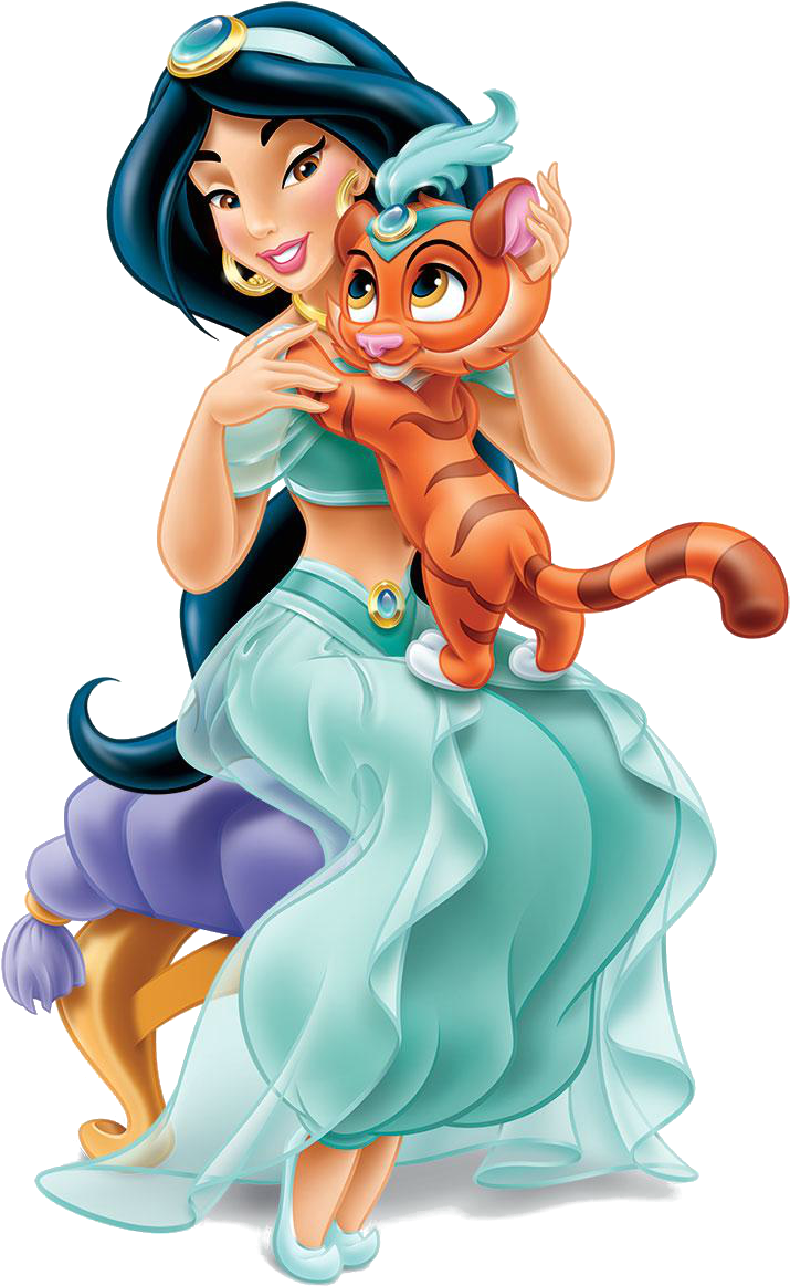 Download HD Princesa Jasmine, Disney Princess Jasmine, Disney Wallpaper, Princess With Pets Transparent PNG Image