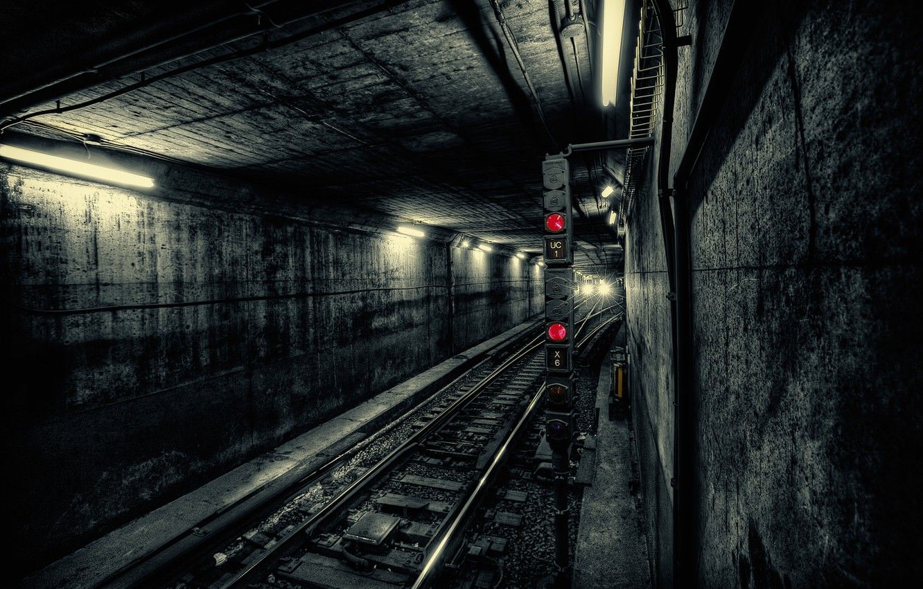 Wallpaper light, the city, metro, train, the tunnel, subway image for desktop, section город