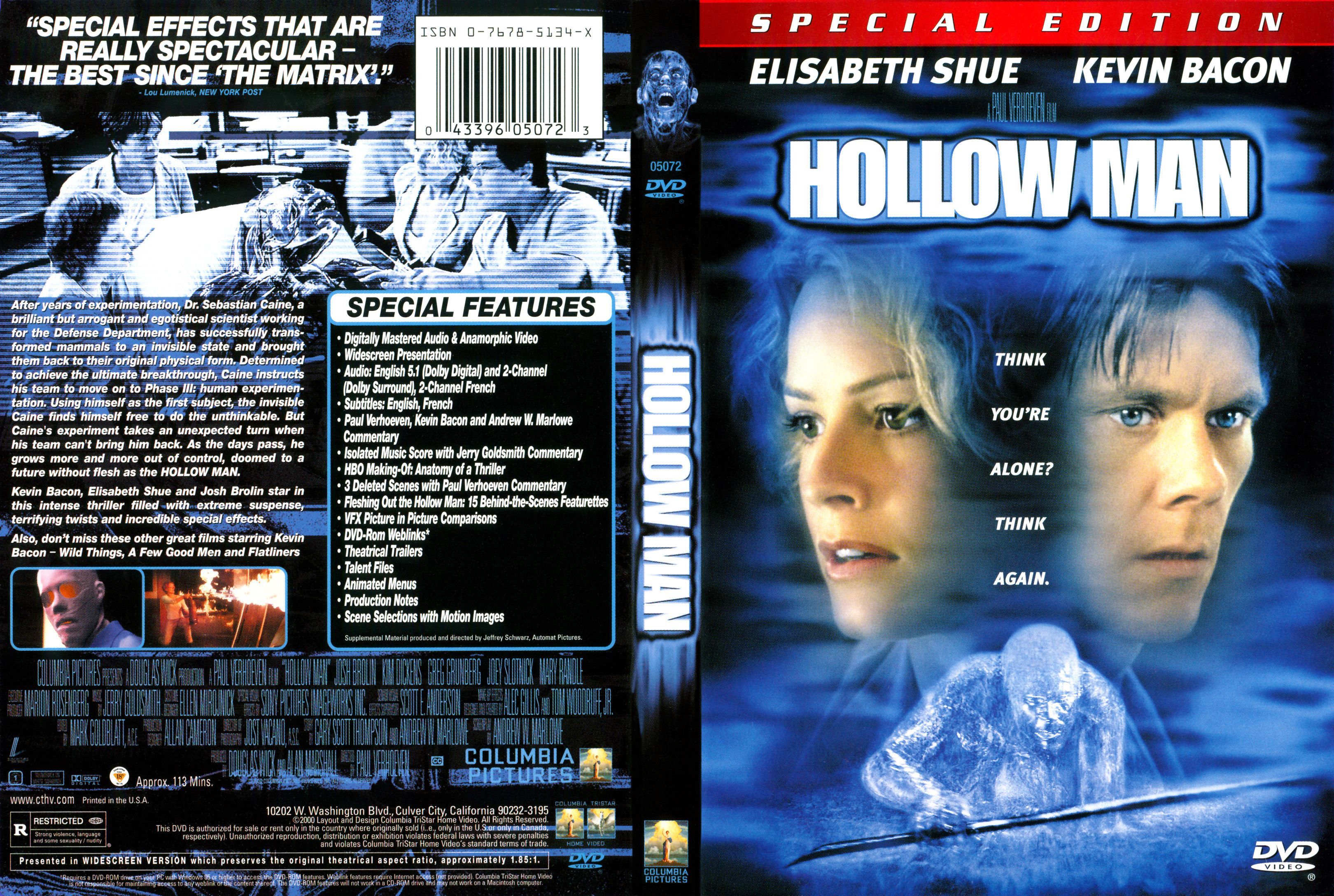 image of hollow man dvd. Hollow Man (Special Edition). Hollow man, Dvd, Dvd covers