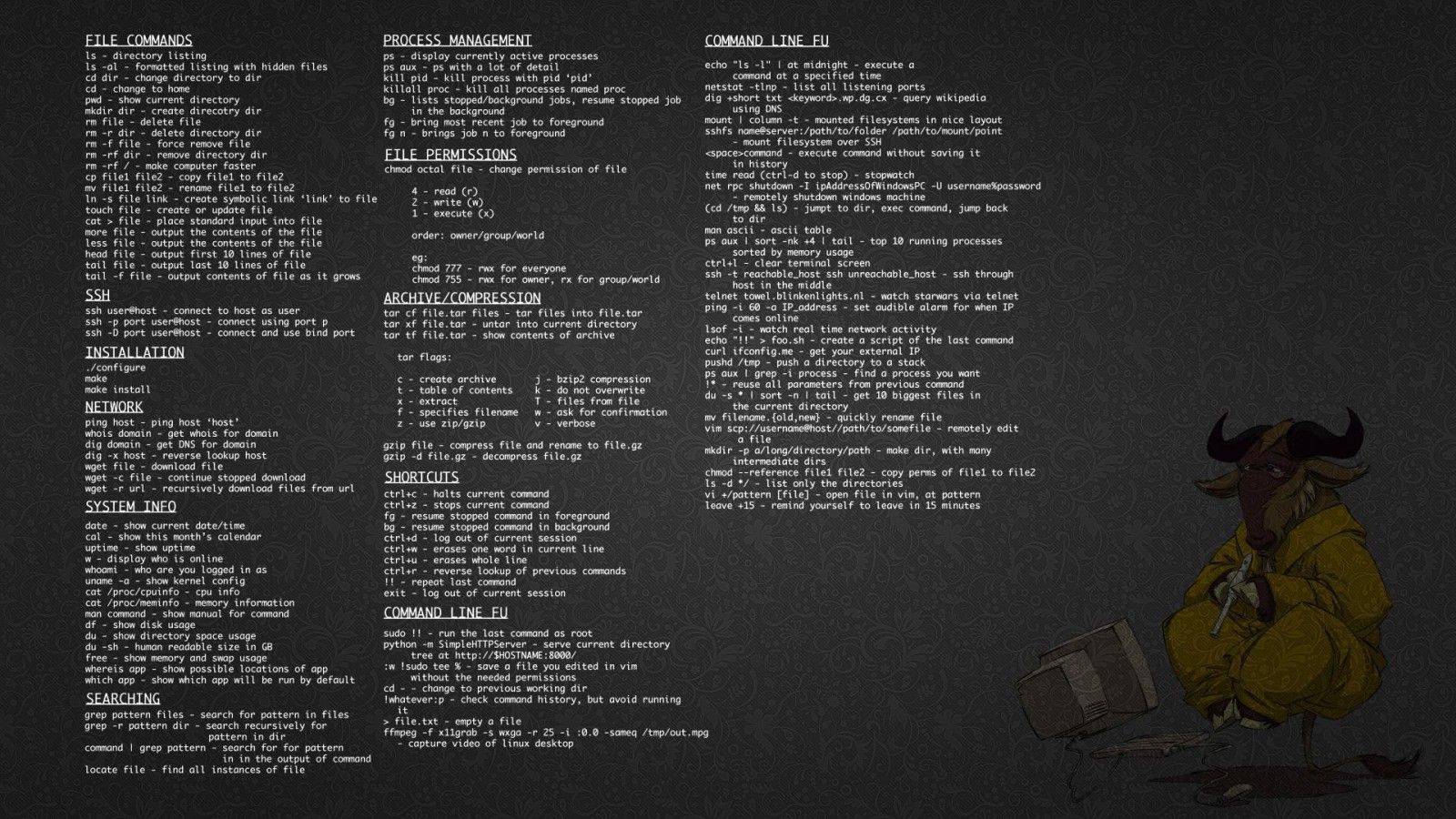 #command lines, #forkbomb, #Linux, #quote, wallpaper