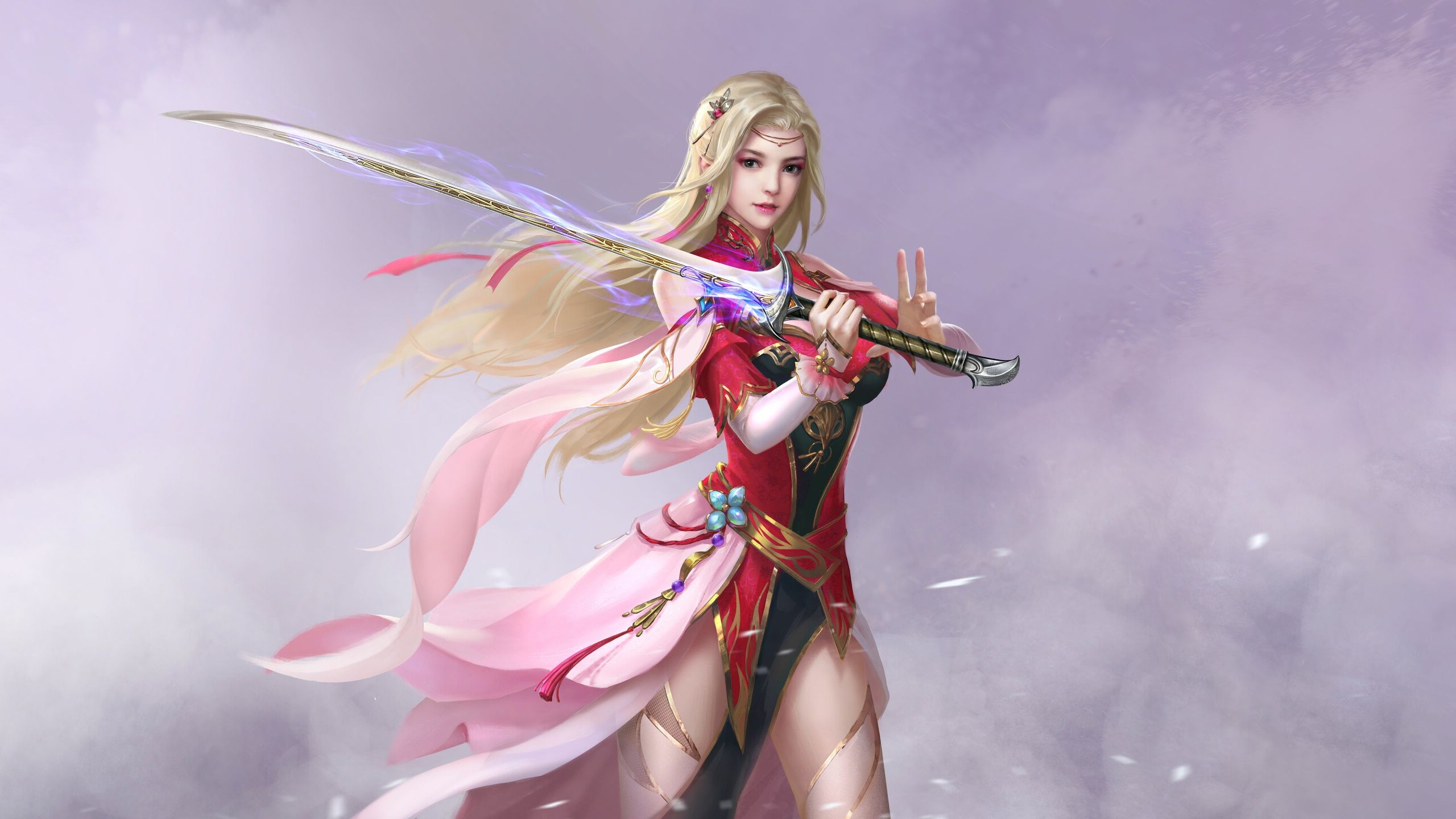 Sword Girl Fantasy Art, HD Fantasy Girls, 4k Wallpaper, Image, Background, Photo and Picture