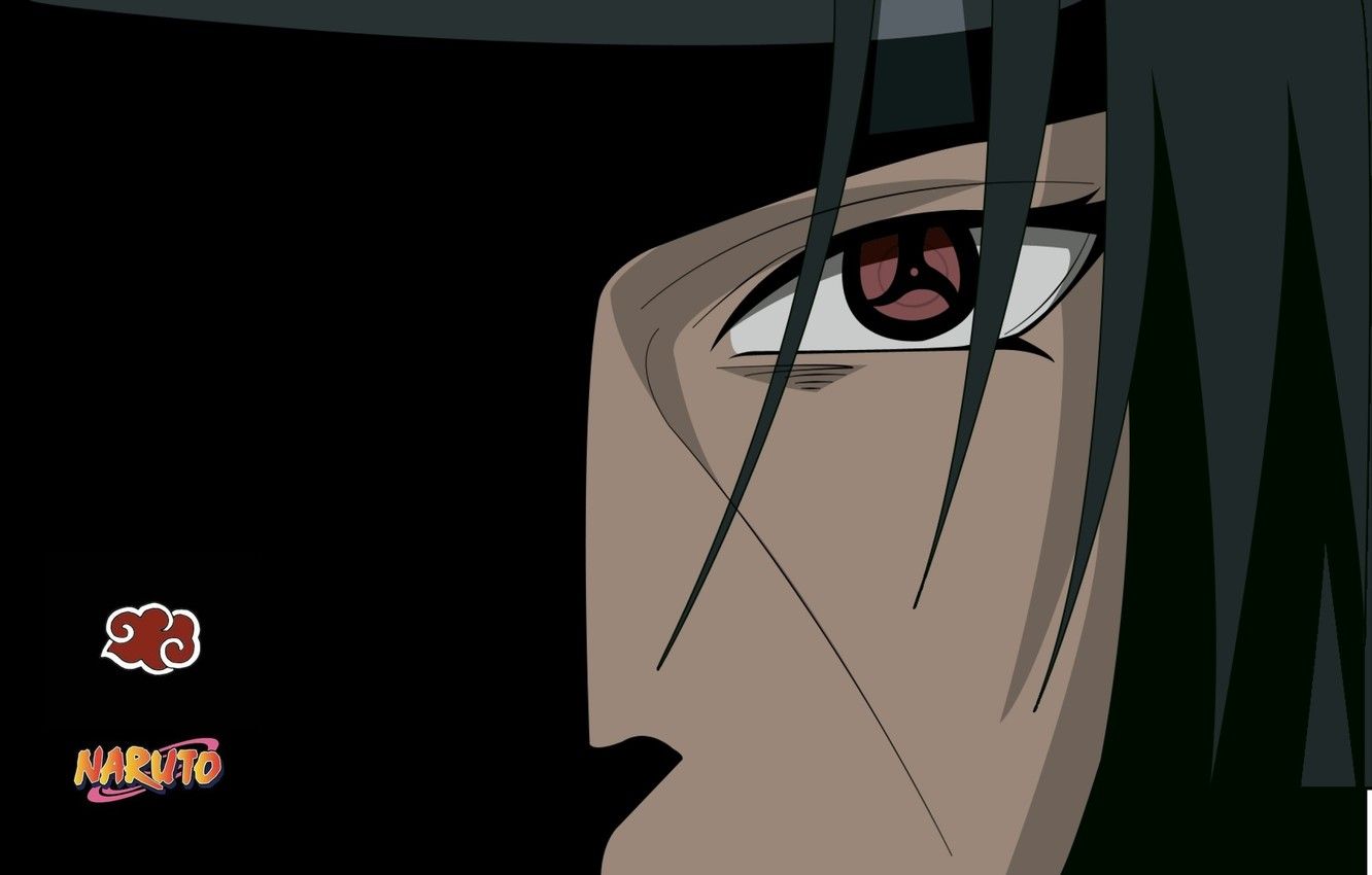 Wallpaper look, face, sharingan, Akatsuki, Itachi Uchiha, ninjutsu, Naruto Shippuden, Naruto shippuuden image for desktop, section сёнэн