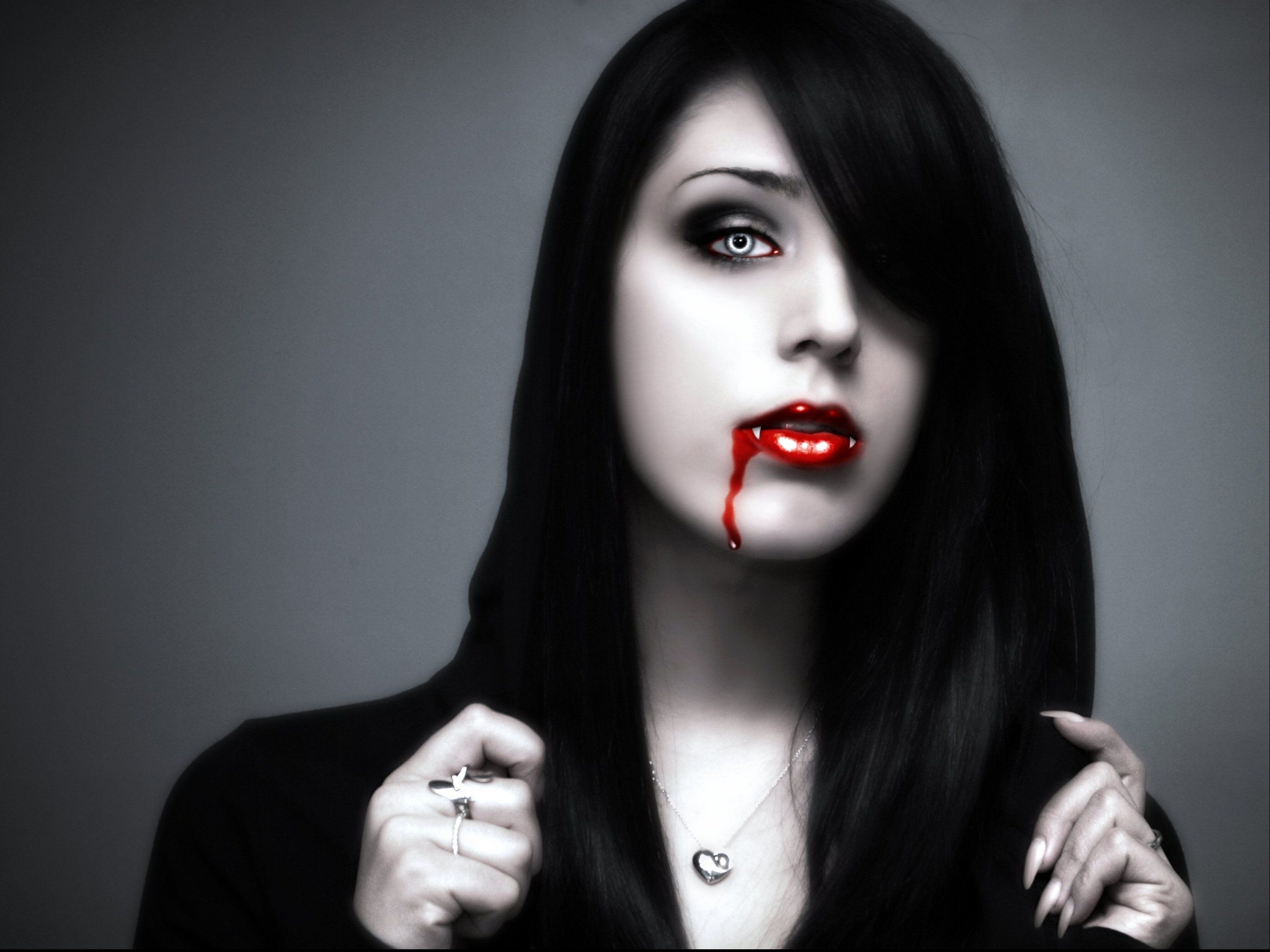 Fantasy artwork art dark vampire gothic girl girls horror evil blood wallpaperx2400