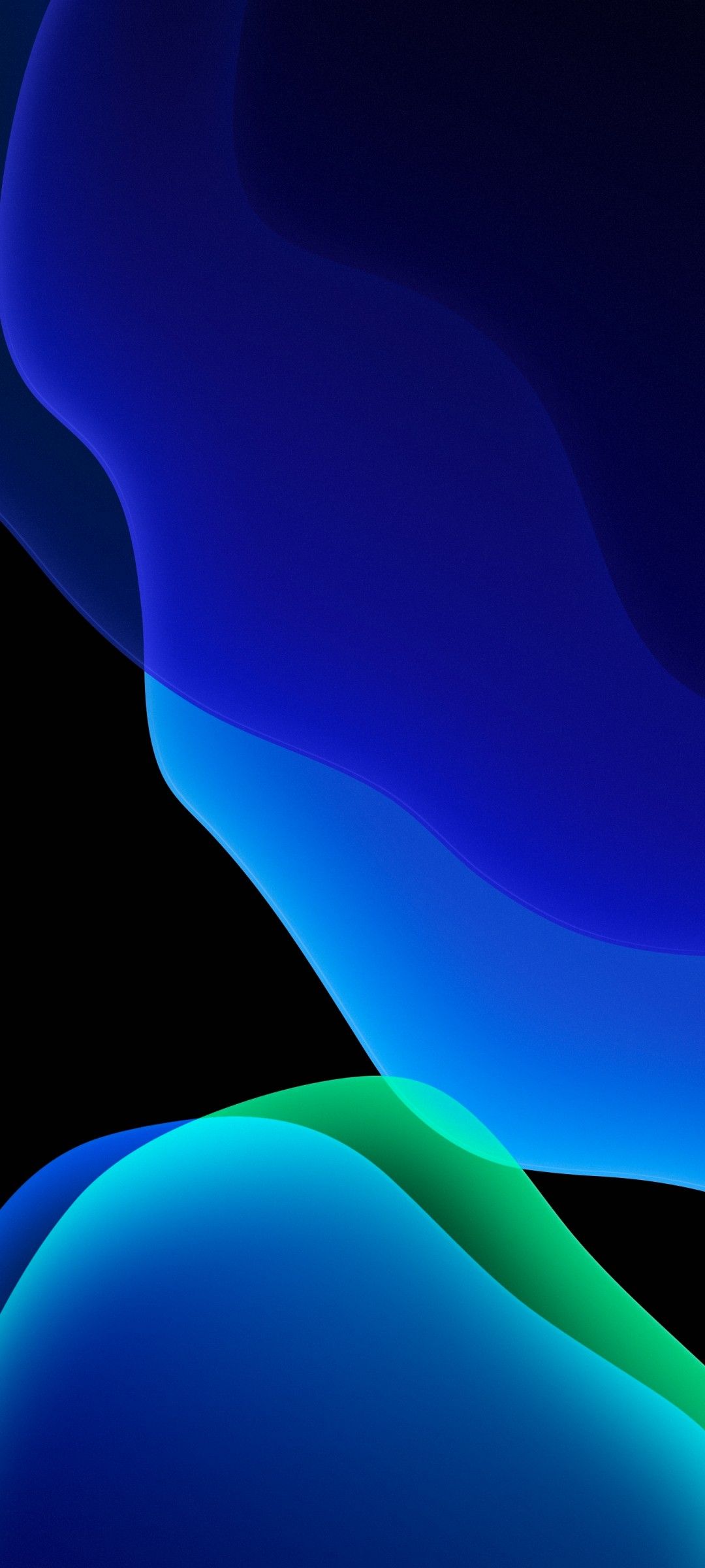 iOS 13 4K Wallpaper, Stock, iPadOS, Blue, Black background, AMOLED, iPad, HD, Abstract