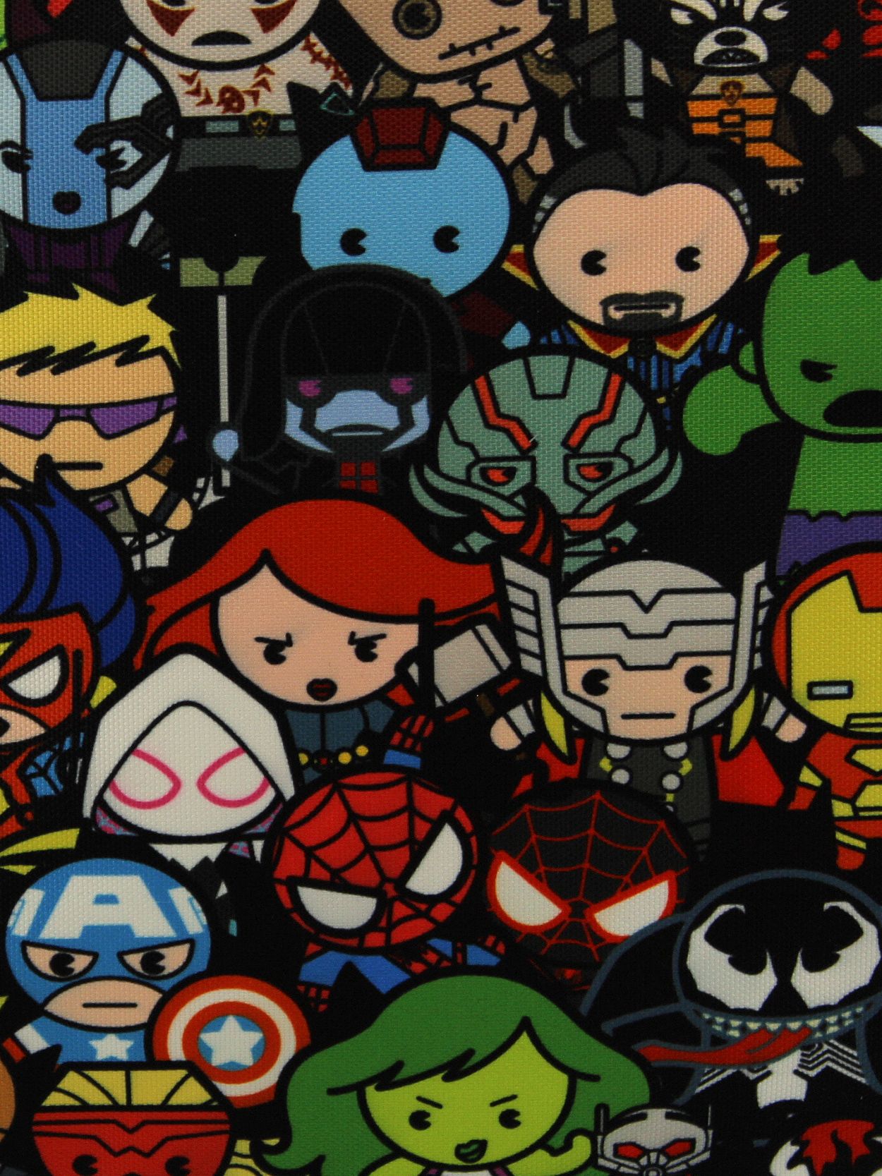 Marvel Kawaii Avengers Girls Boys Soft Insulated School Lunch Box (one Size, Black Multi)