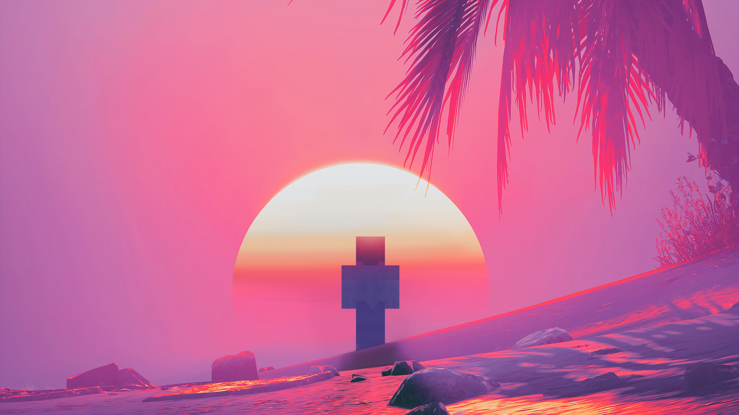 Minecraft Steve retro paradise