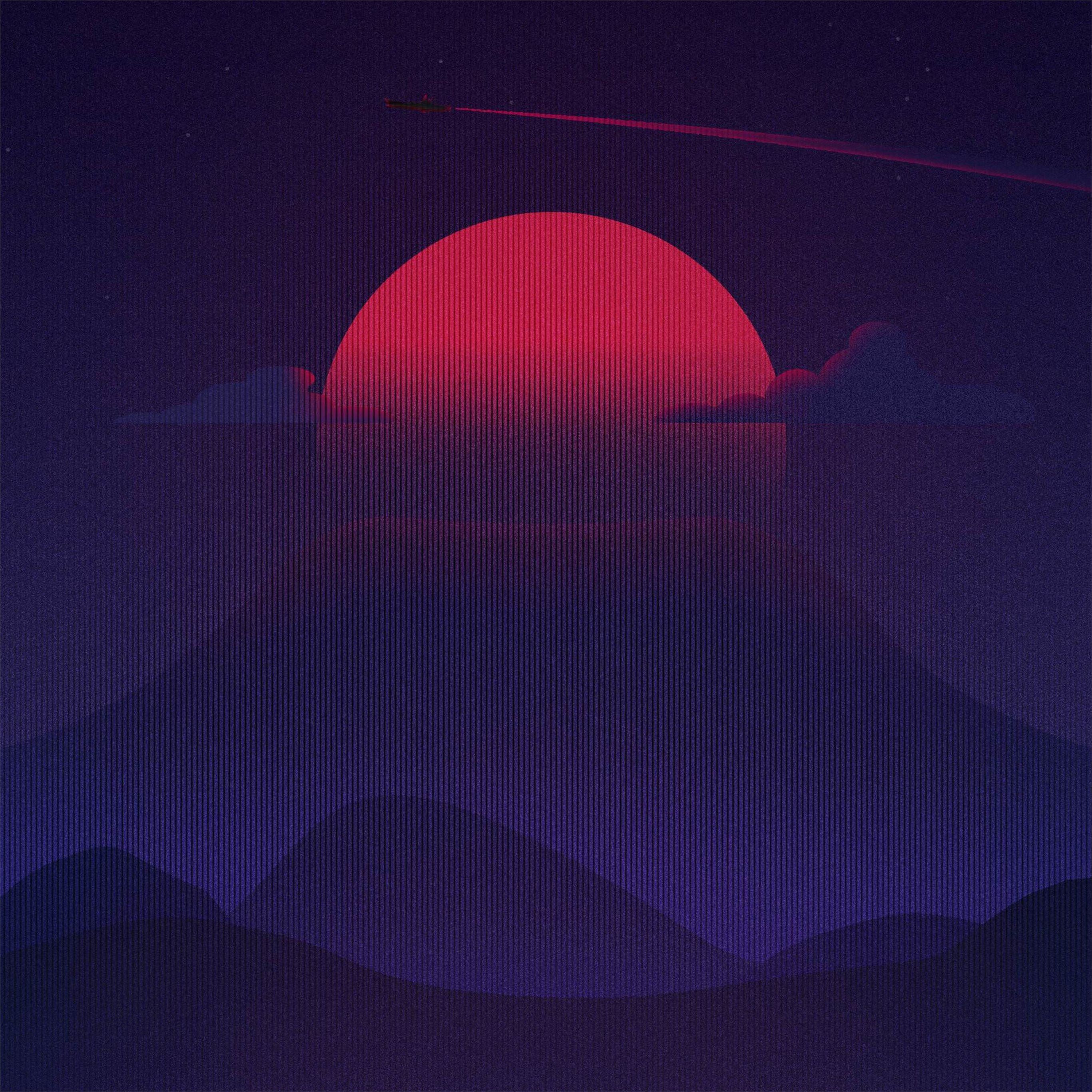 retro sunrise iPad Wallpaper Free Download