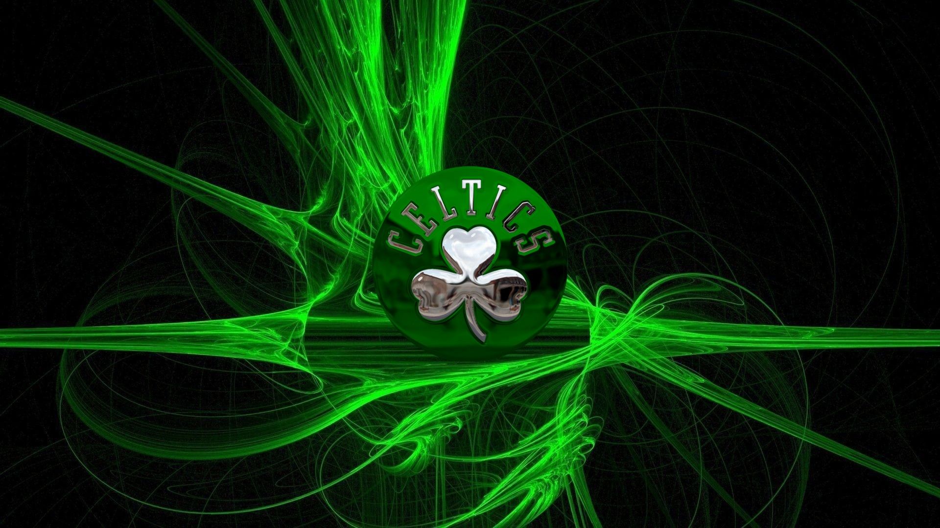 Wallpaper HD Boston Celtics Logo With Image Resolution Neon Green Background