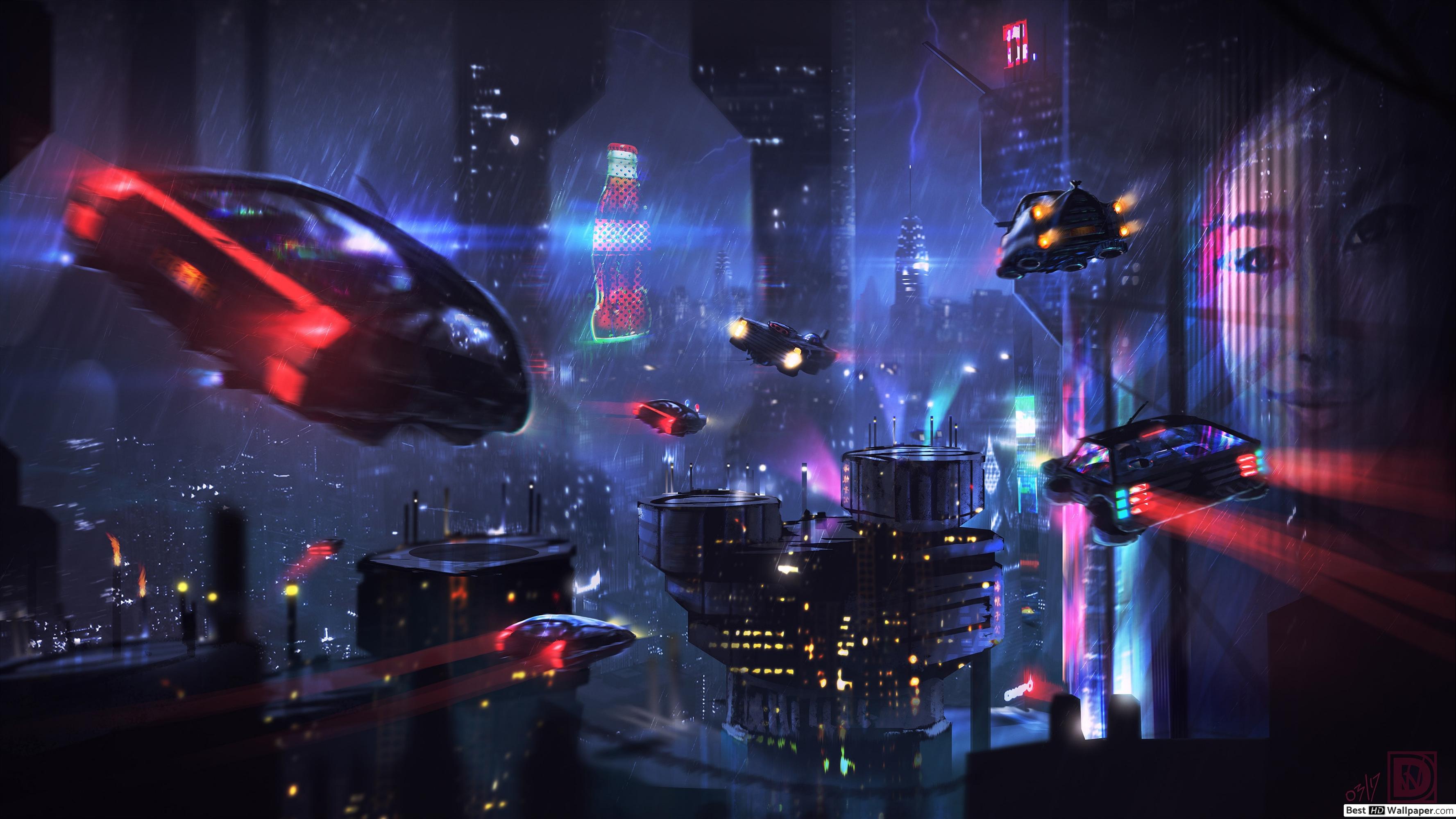 Cyberpunk City HD wallpaper download