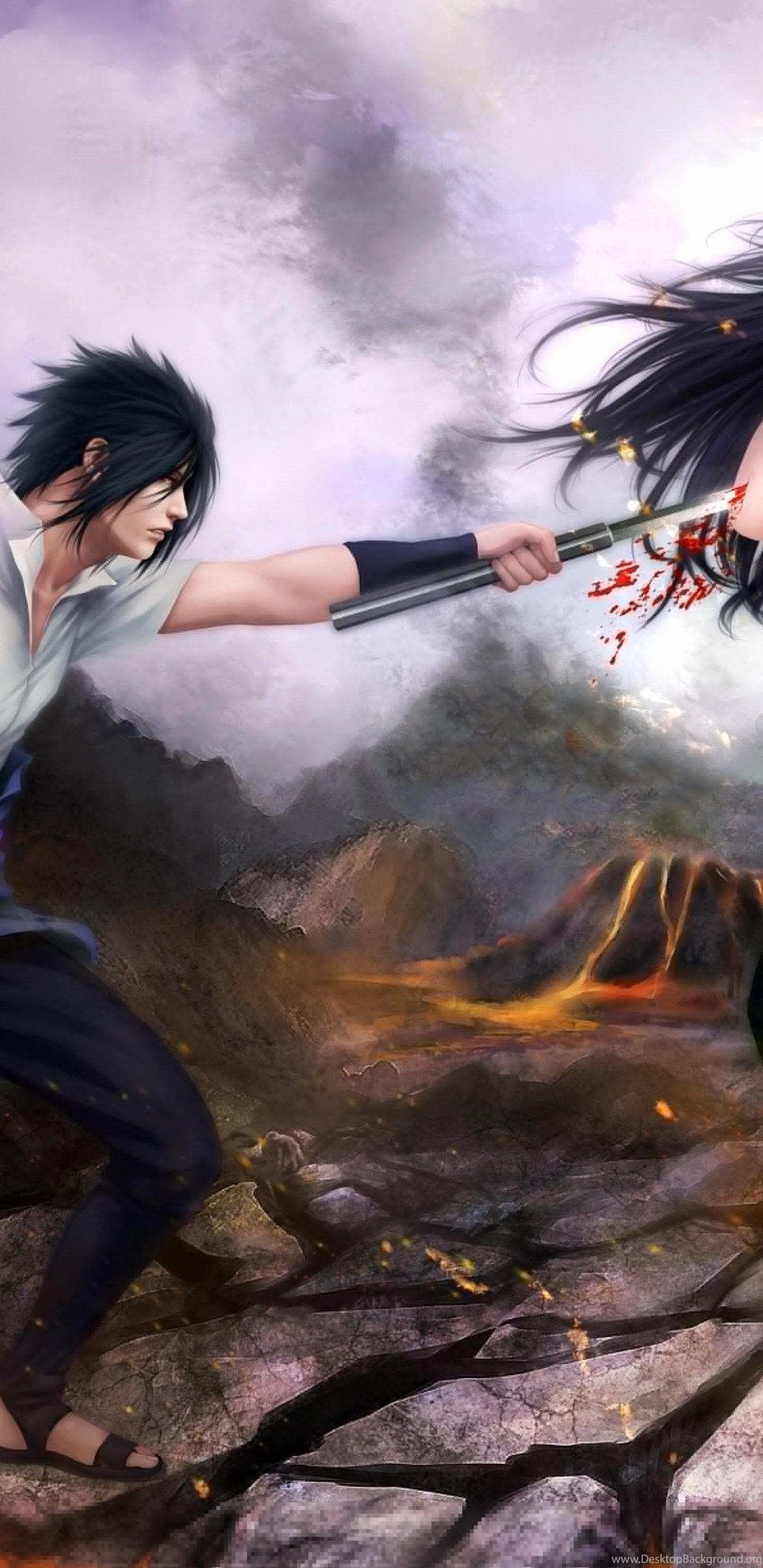Art Naruto Sasuke Uchiha Madara Uchiha Battle Wallpaper. Desktop Background