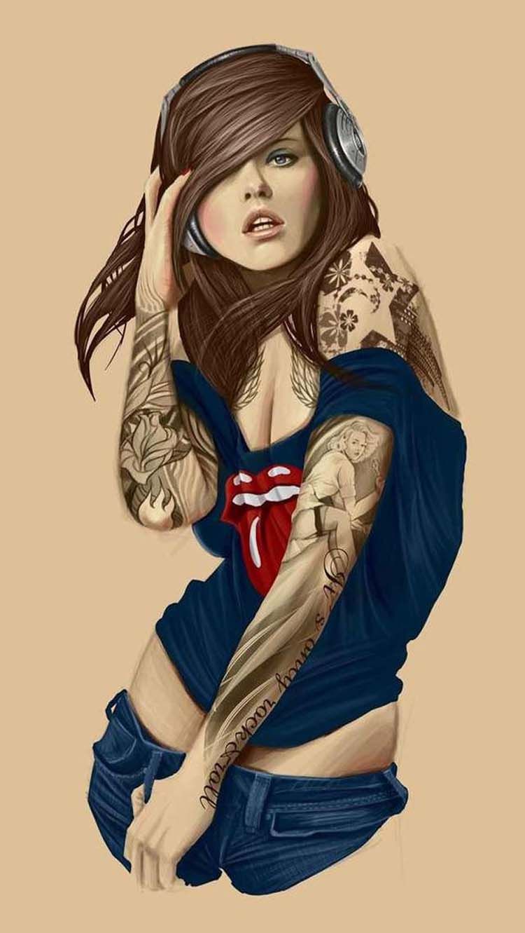 Imaginary Digital Art for Your Inspiration. Tattoo girl wallpaper, Art girl, Girl cartoon