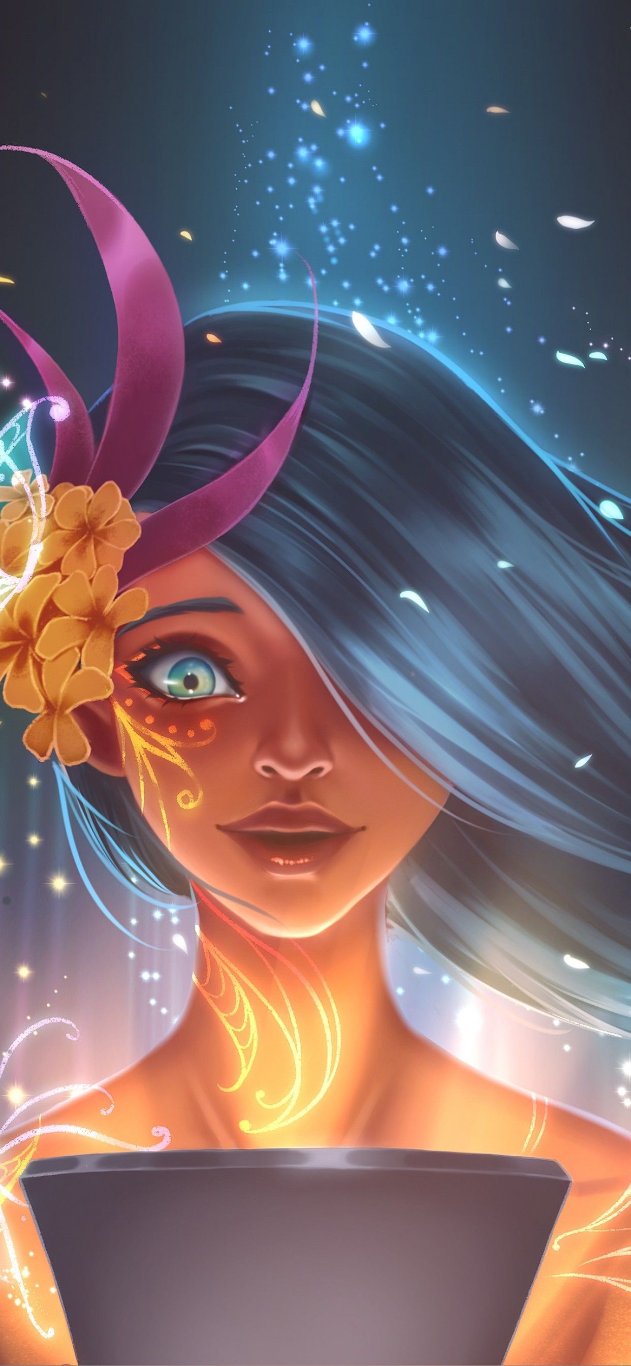 Magic girl 4K Wallpaper, Angel, Girly, Fantasy