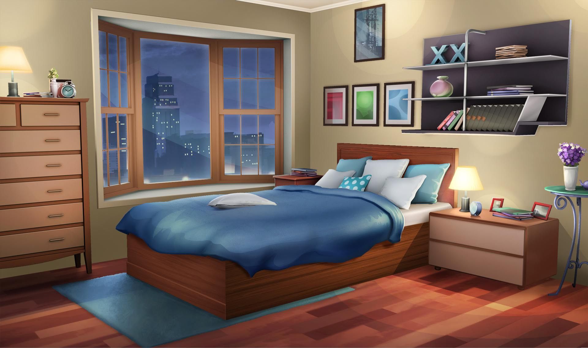 Aesthetic Modern Pink Anime Bedroom Background
