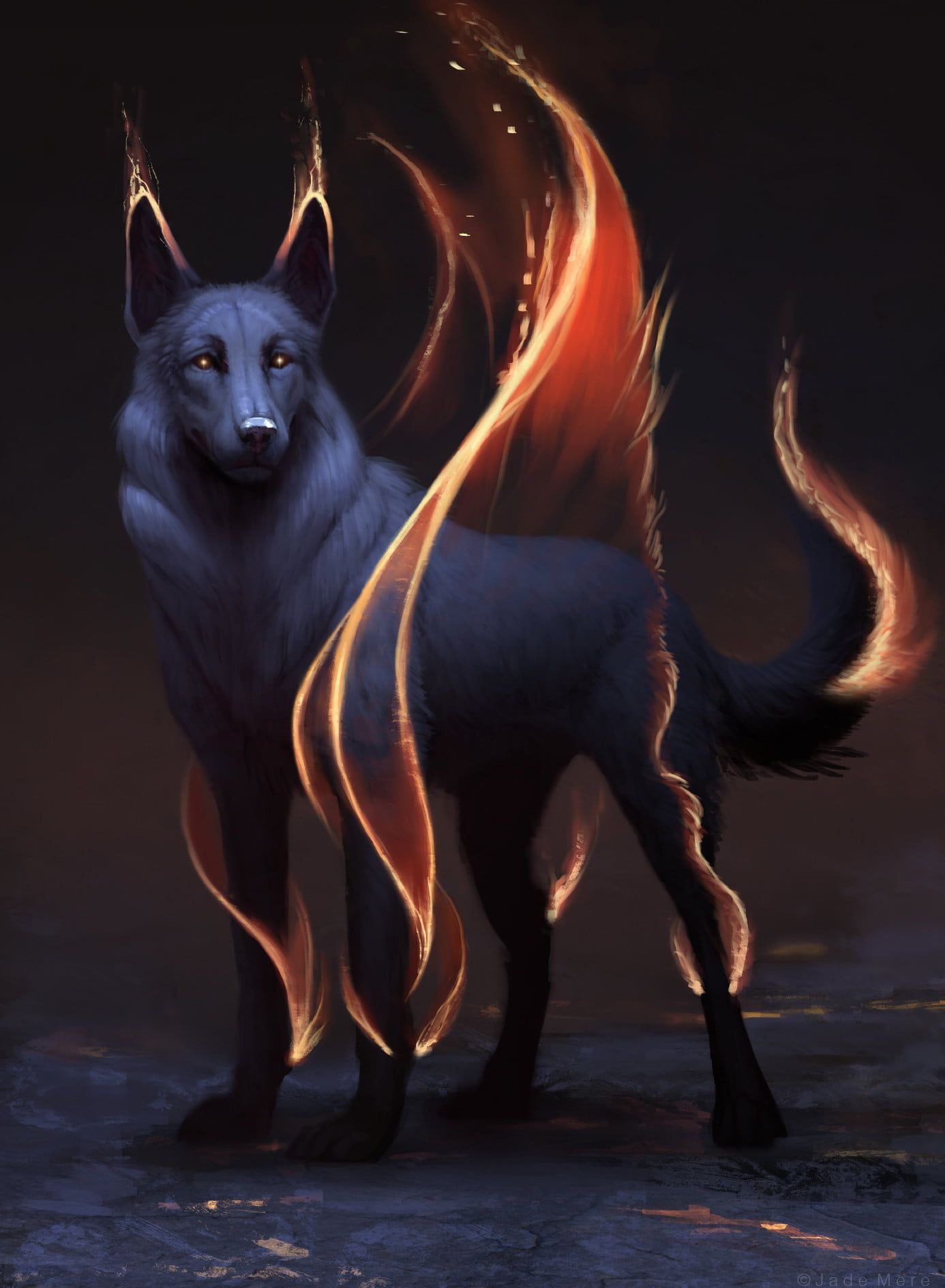 Fire Wolf Wallpapers on WallpaperDog.