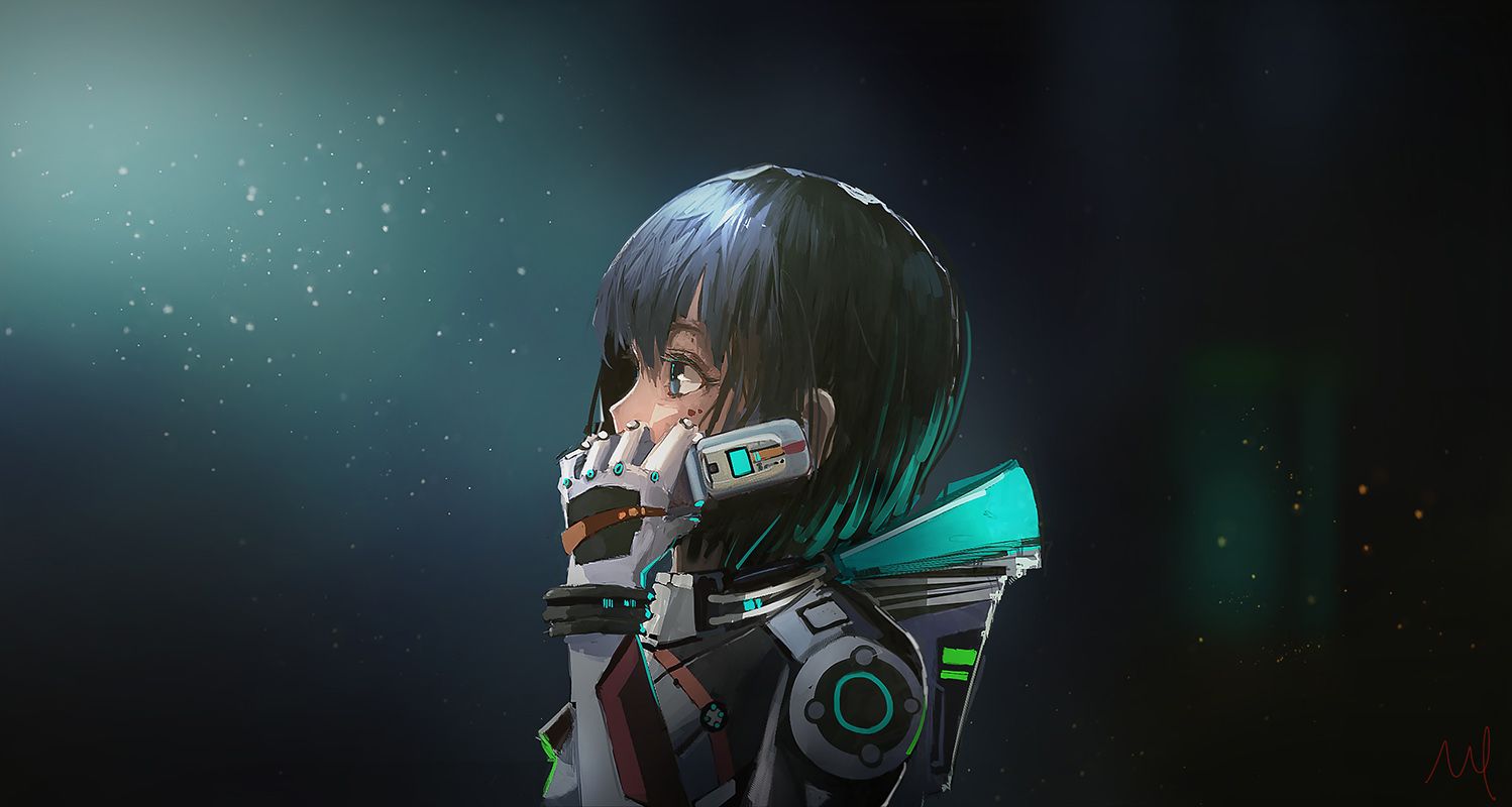 Anime Girls Digital Art Artwork Science Fiction Space Wallpaper:1498x800
