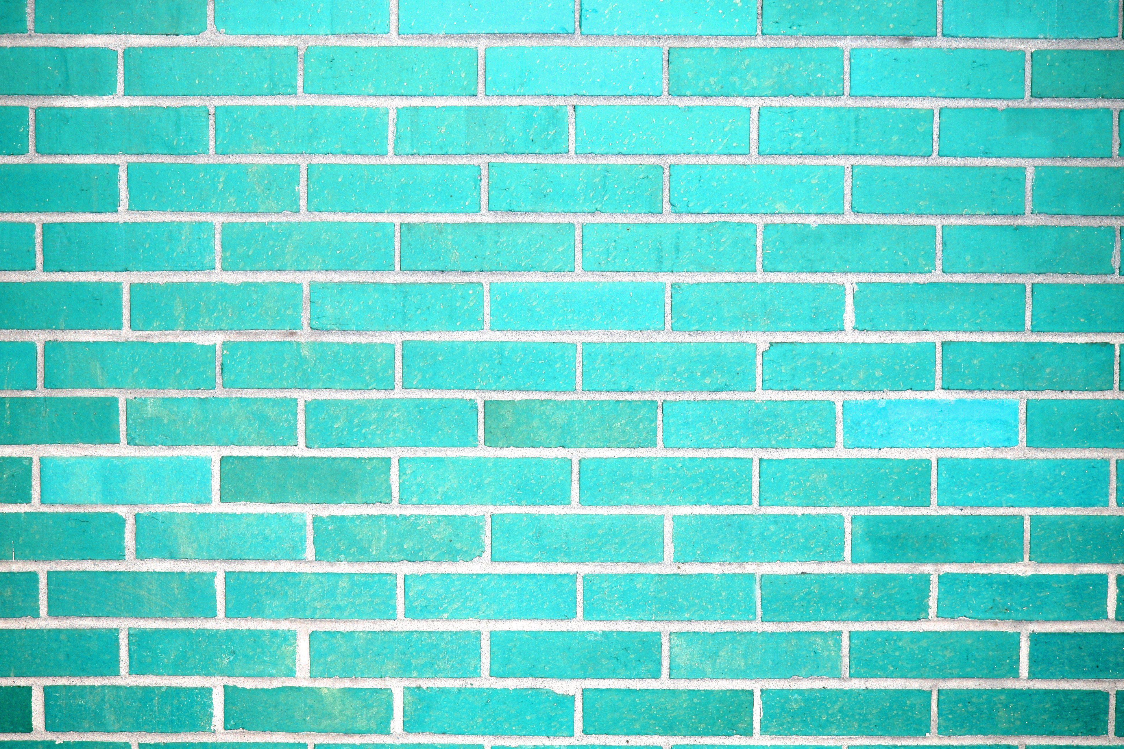 Teal Brick Wall Texture Picture. Free Photograph. Photo Public Domain