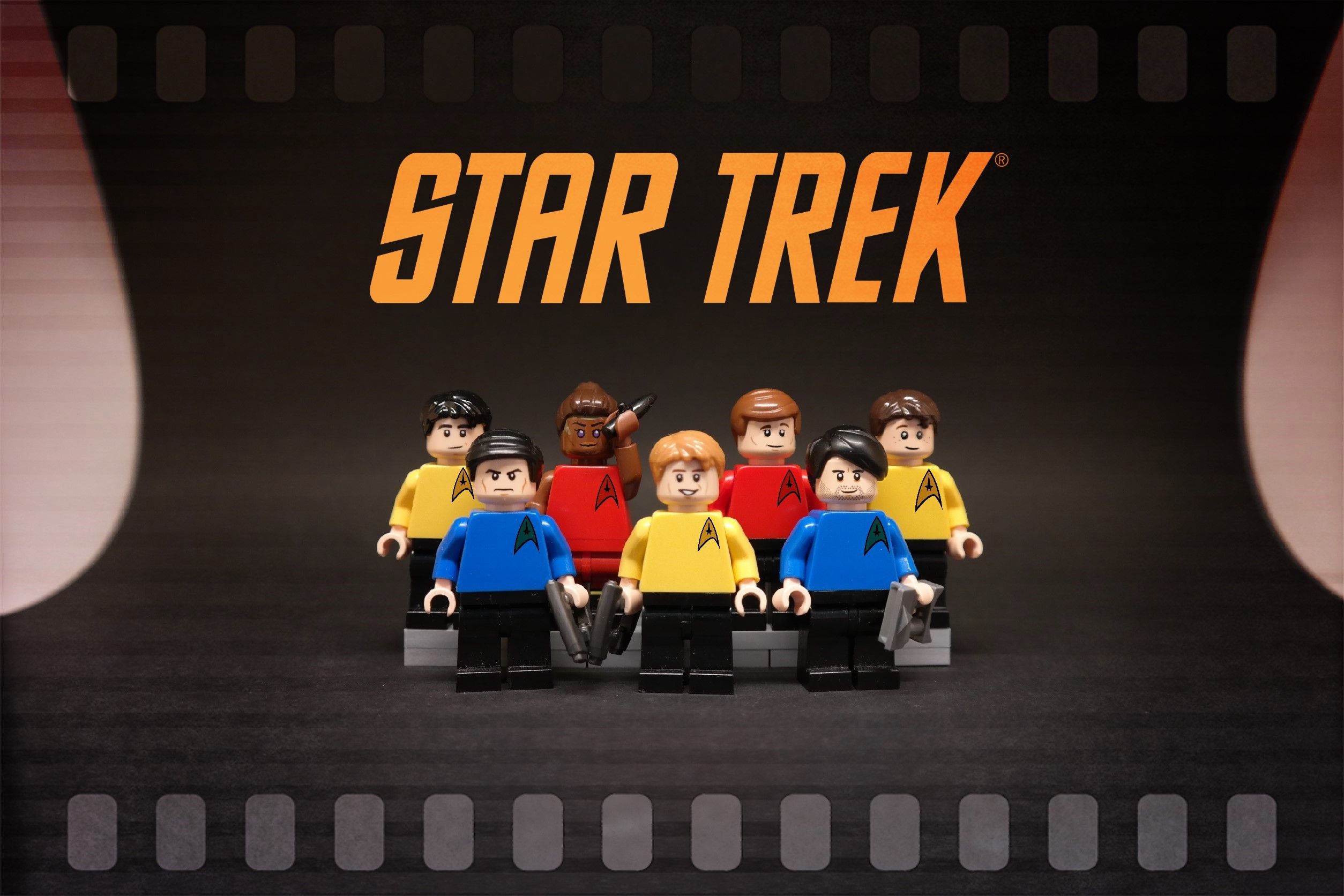 Wallpaper, LEGO, star, Trek, kirk, Spock, uhura, chekov, sulu, bones, scotty, james, t 2508x1672