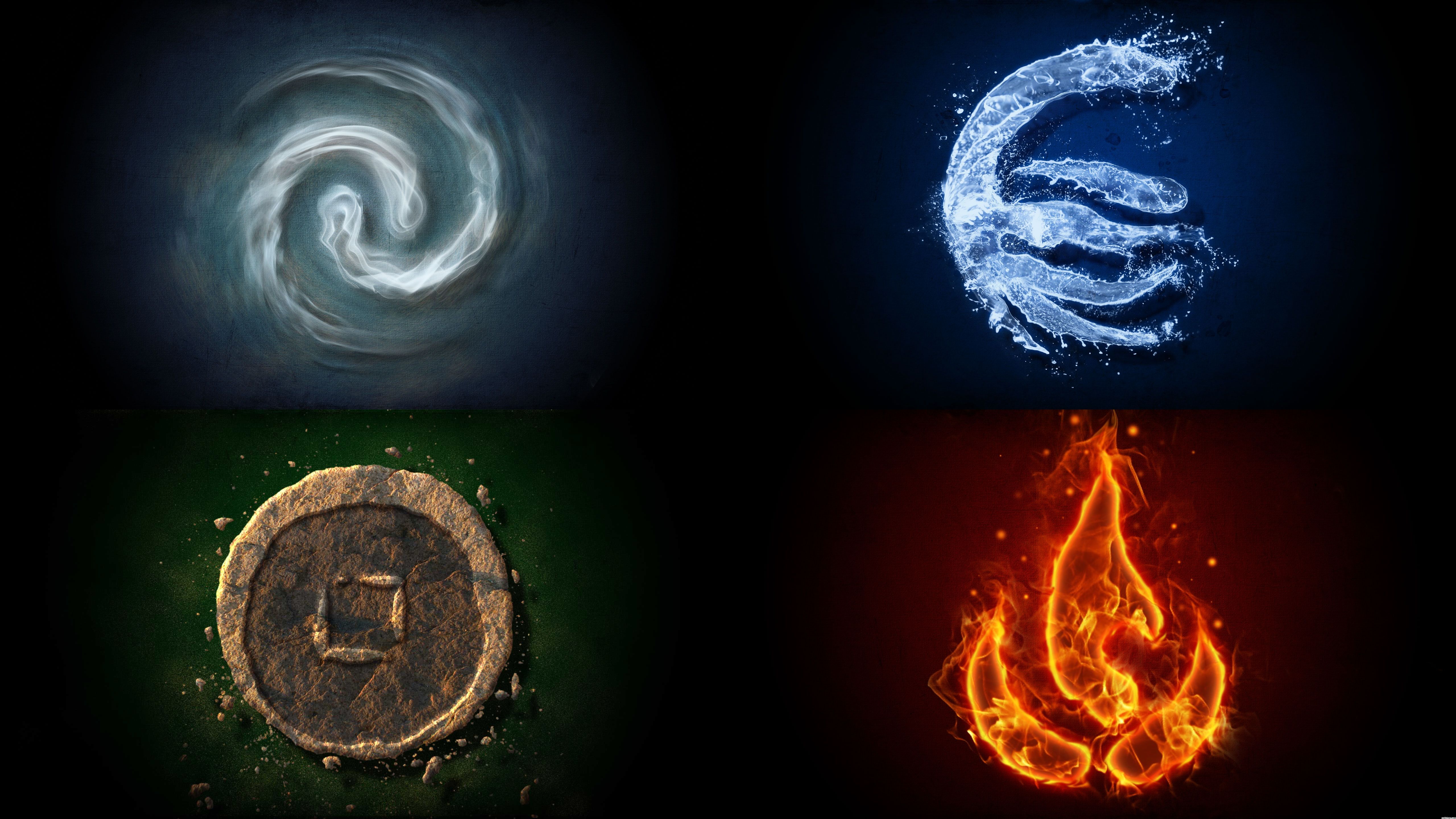 Elemental Fire And Water Wolf Wallpaper