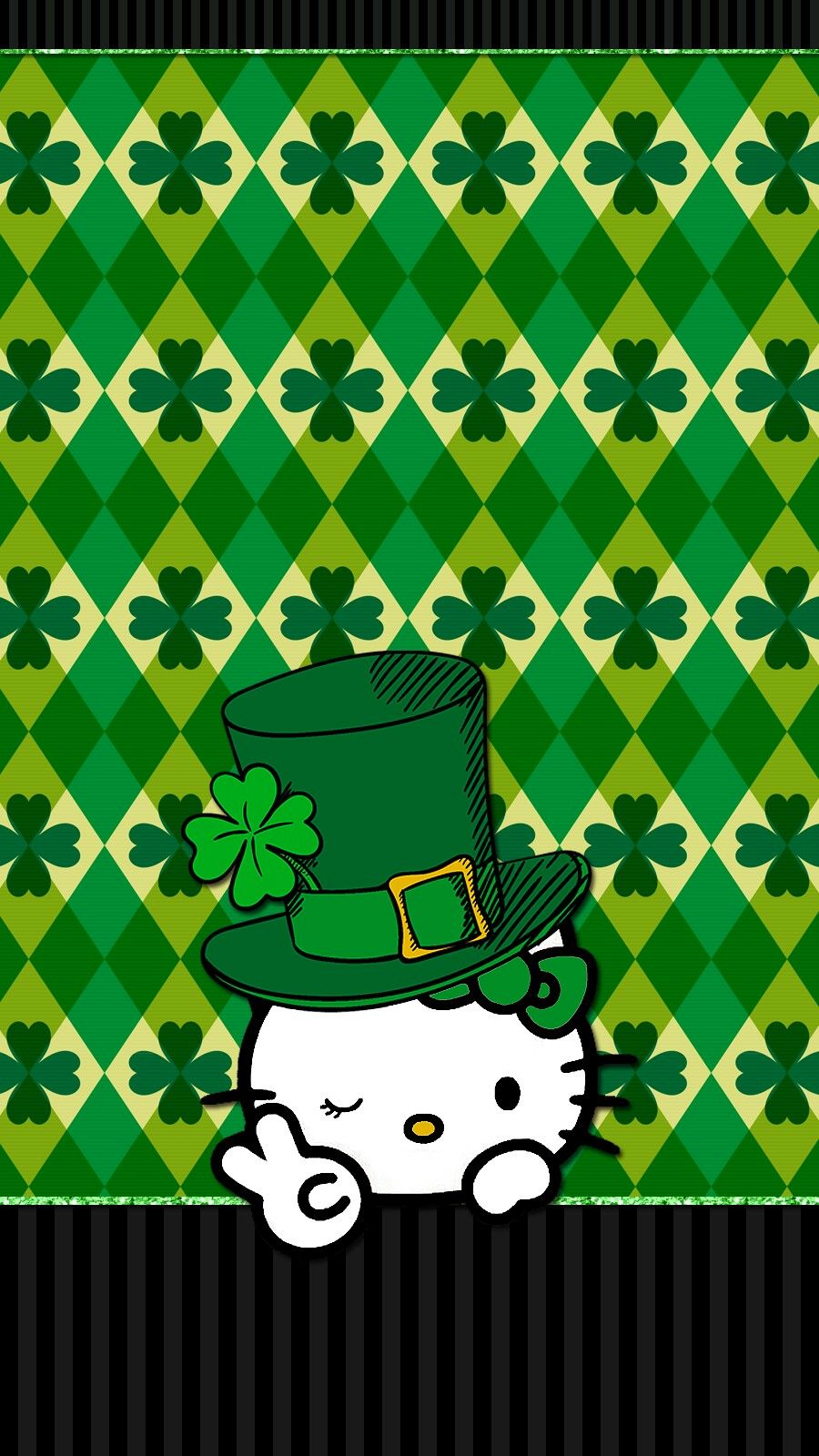 ♧HappY st.patricks day♧. Hello kitty background, Hello kitty wallpaper, Kitty wallpaper