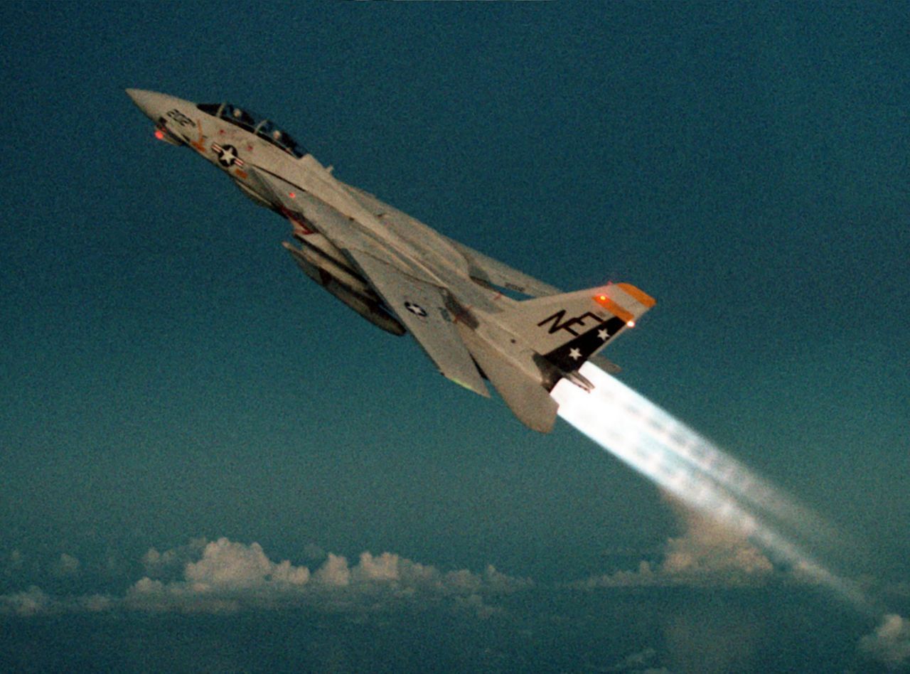 F 14A VF 2 Climbs With Afterburners