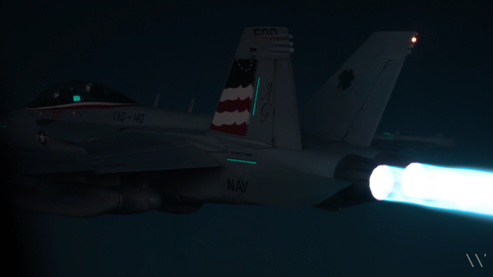 Wallpaper, afterburner, USN VAQ 140 504 Patriots, United States Navy, night, USS Harry S Truman, EA 18G, 7TH Carrier Air Wing, jet fighter, Multirole fighter, military 1920x1080