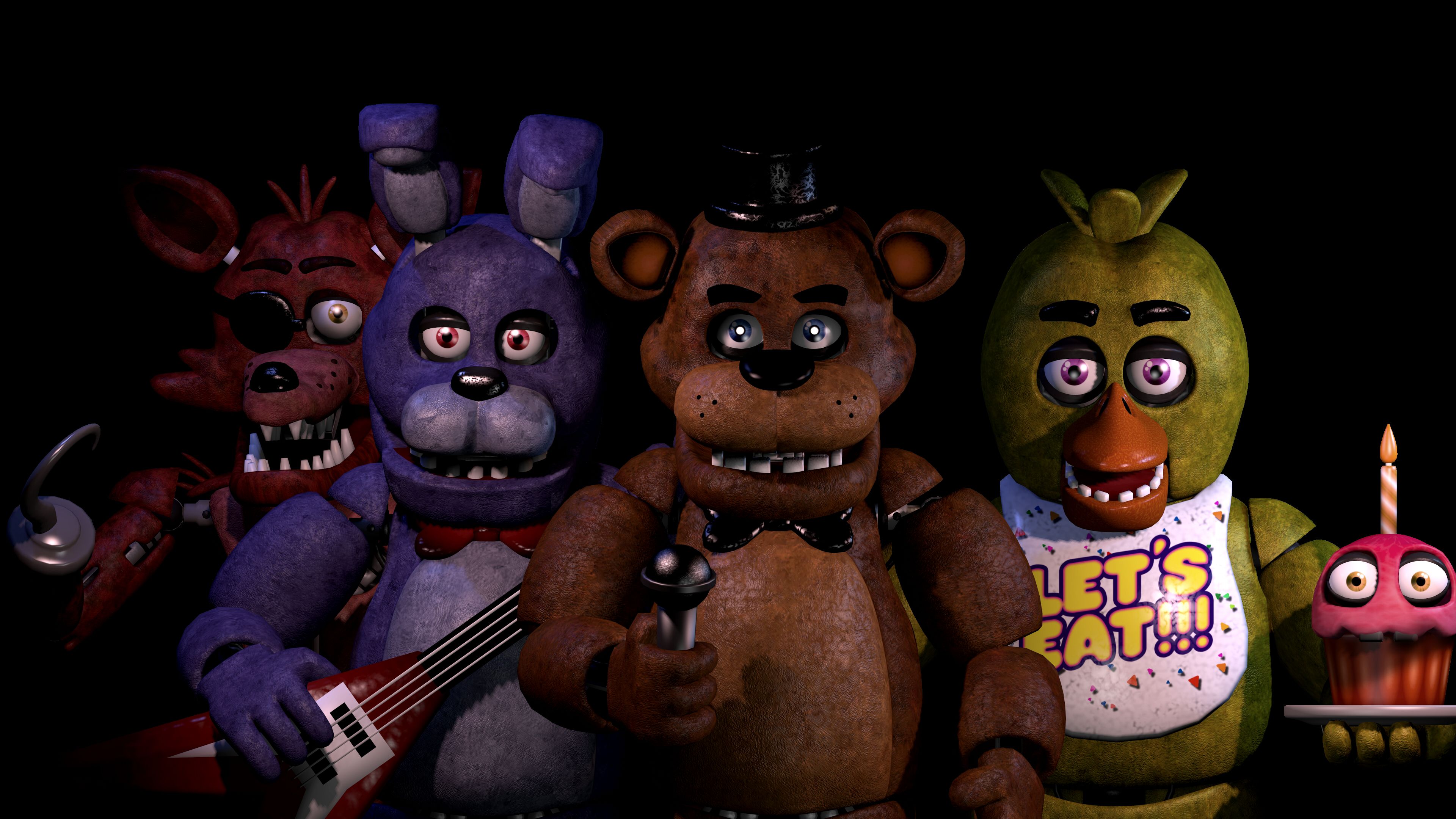 3840x2160 Freddy (Five Nights at Freddys), Bonnie (Five Nights at Freddys), Chica (Five NIghts at Freddys), Foxy (Five Nights at Freddys) wallpaper JPG Gallery HD Wallpaper
