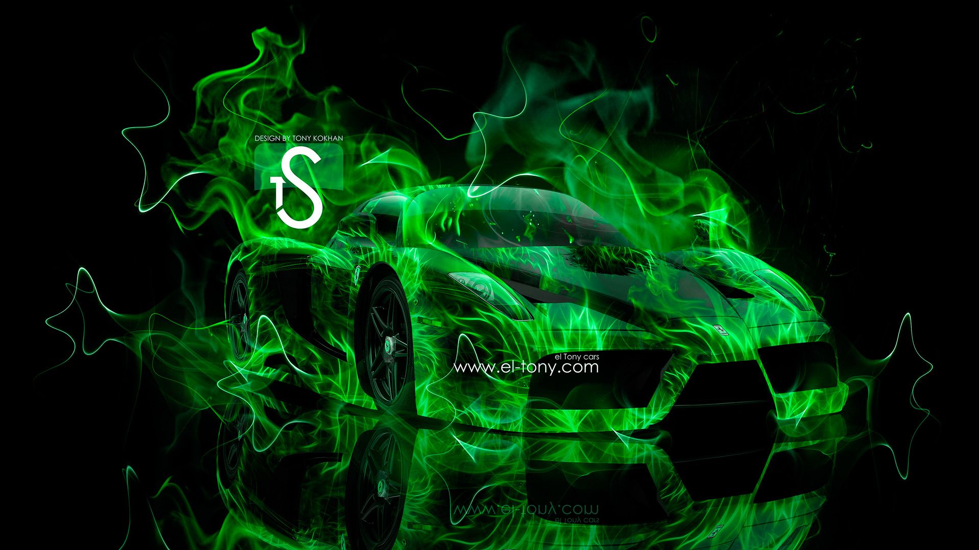 Ferrari Enzo Green Fire Car 2013 Abstract Smoke HD Wallpaper Car HD