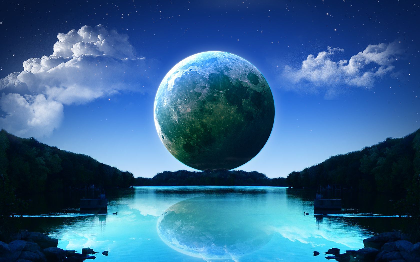 Moonrise Manipulated Fantasy By Sru. Background HD Wallpaper, Scenery Wallpaper, HD Nature Wallpaper